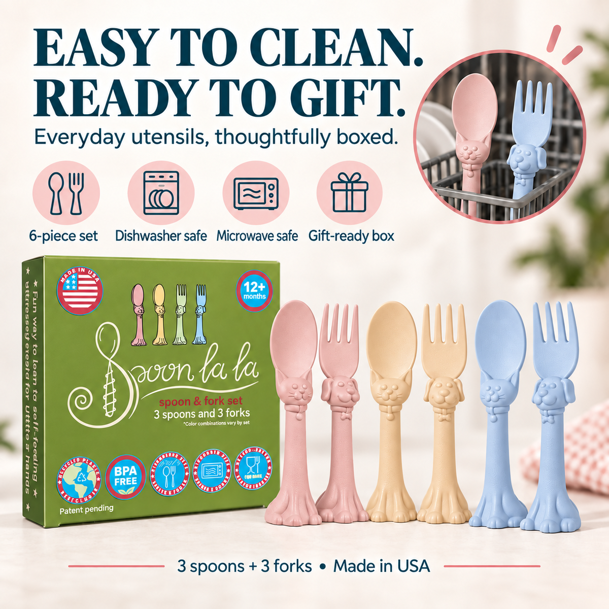 Spoon La La Toddler Utensils — 6-pack
