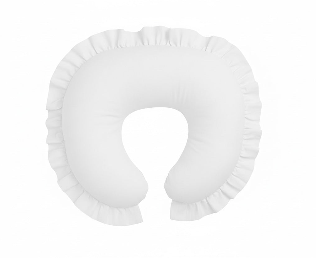 White Ruffle Nursing Pillow Cover