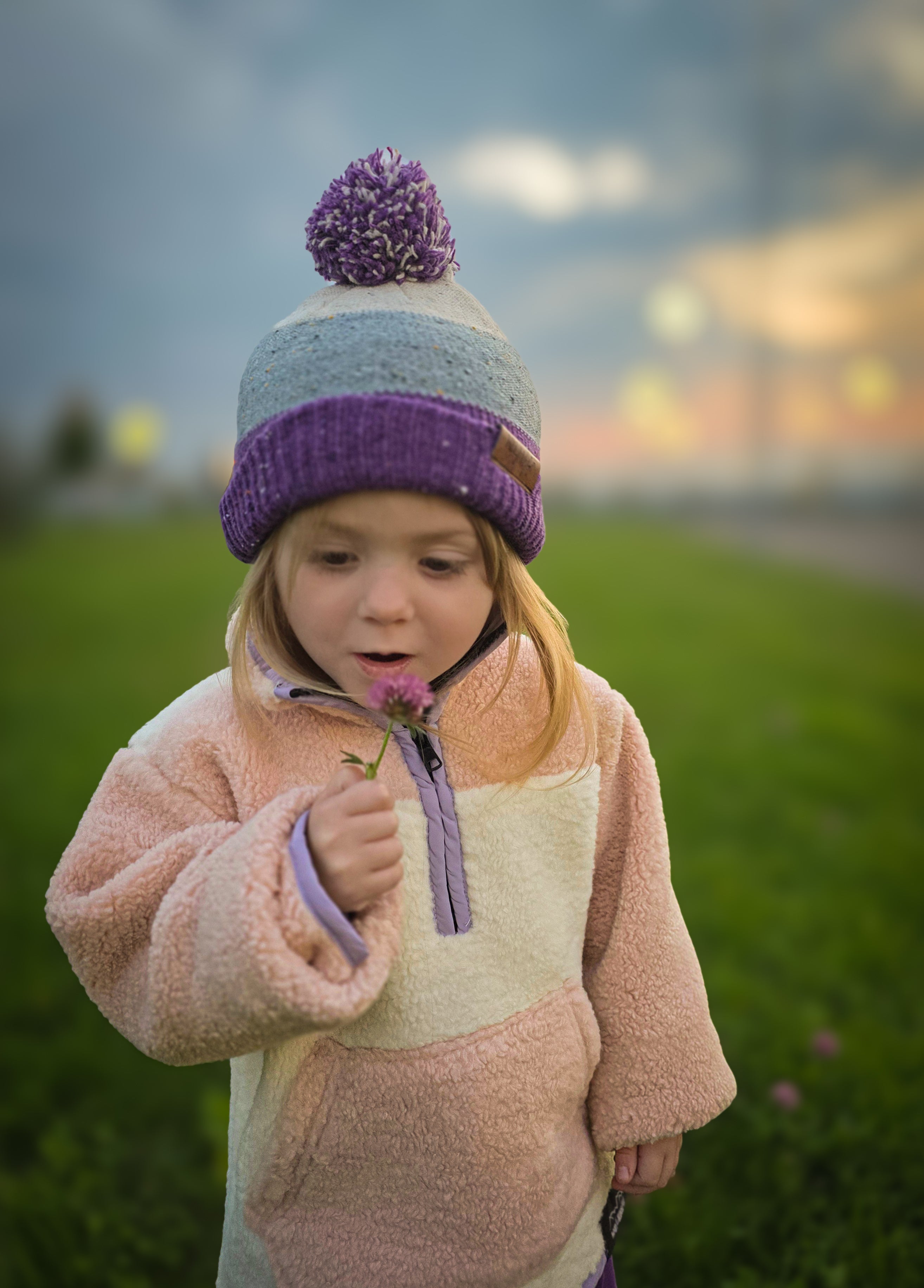 Puff Beanie - Purple