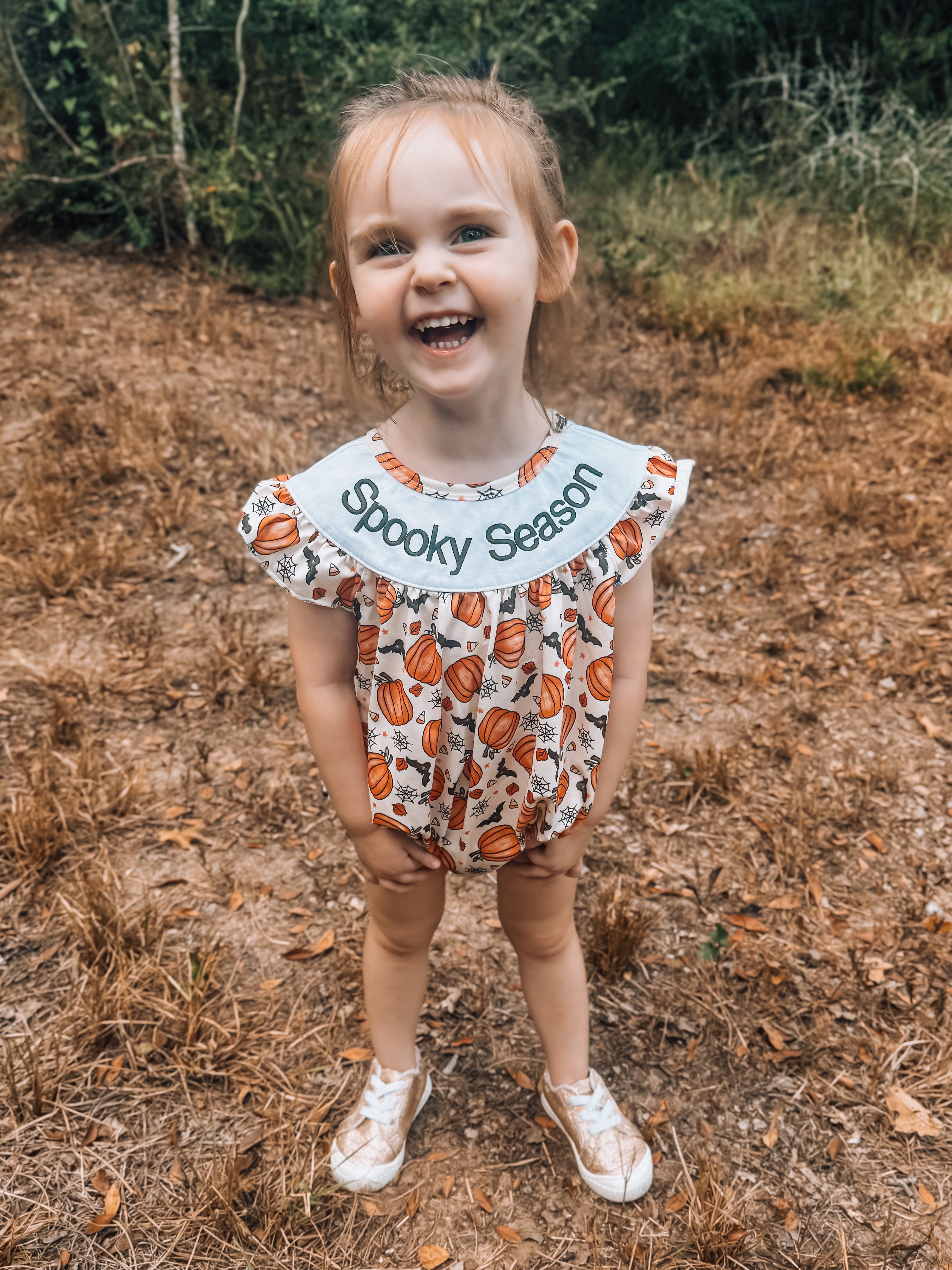 Spooky Season Embroidery Romper