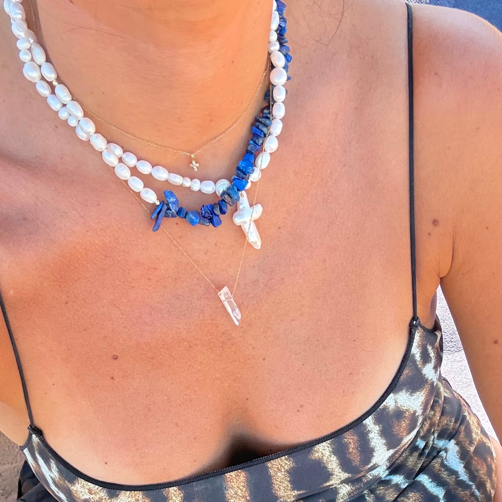 Mae Pearl & Stone Necklace