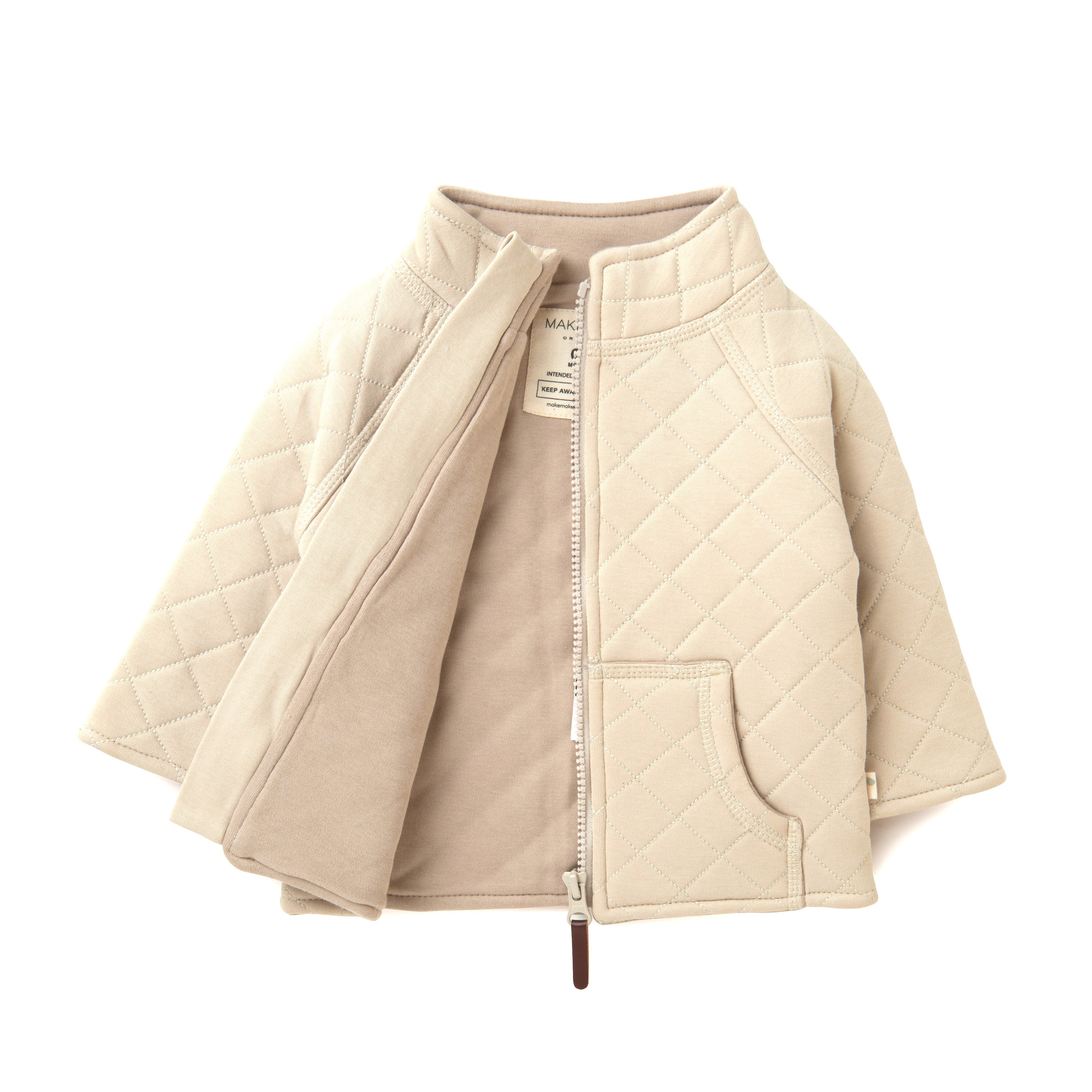 Organic Kids Merino Wool Zip Jacket - Oat