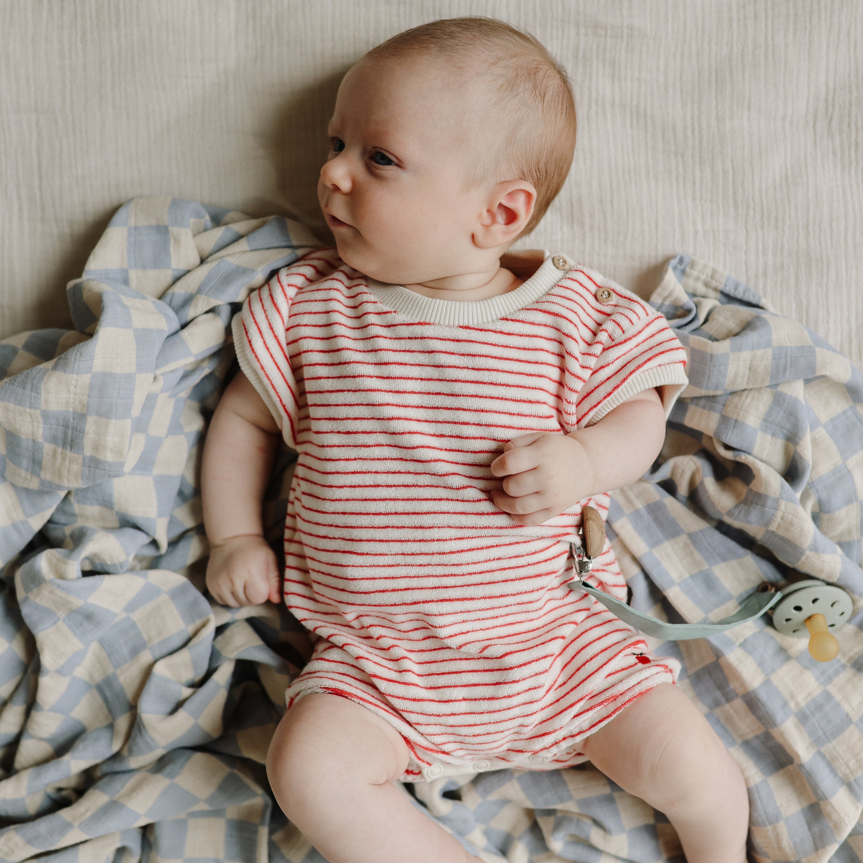 Linen Pacifier Clip 2-pack