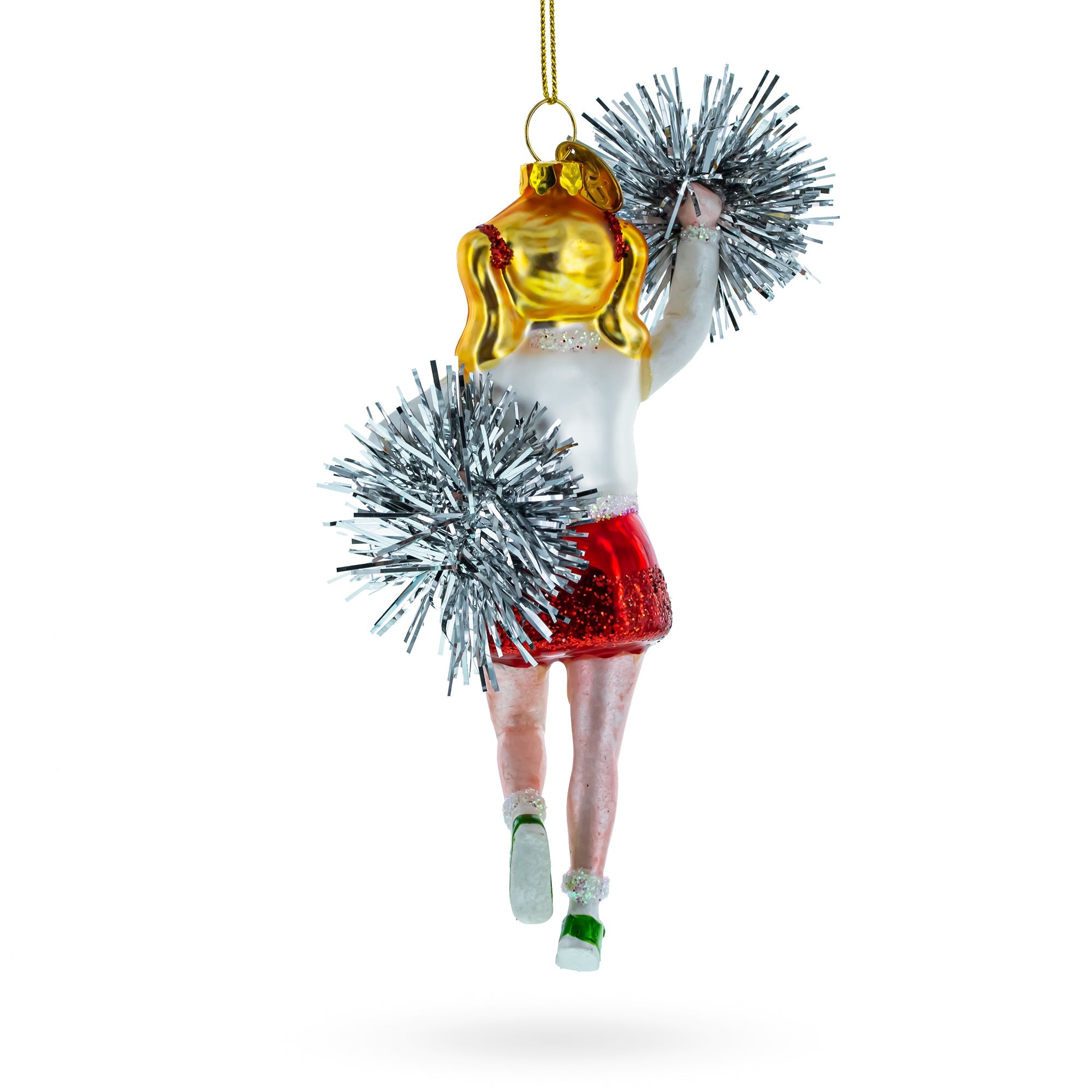 Spirited Spirit: Energetic Cheerleader - Blown Glass Christmas Ornament