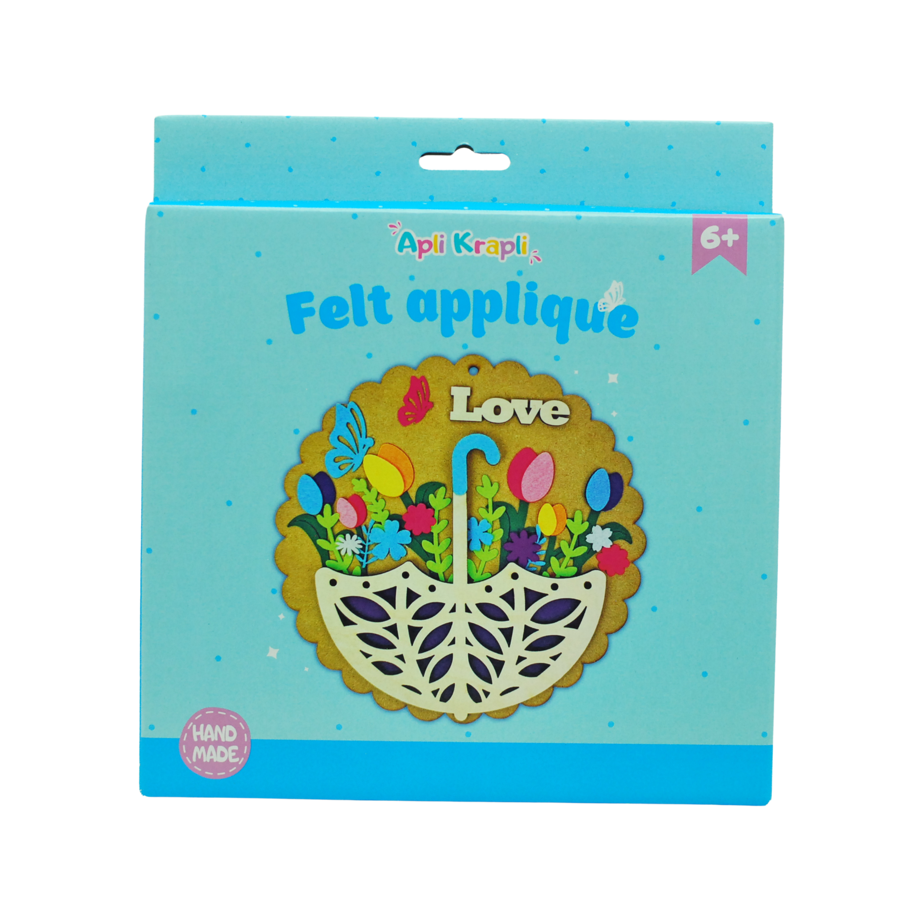 Apli Krapli - Apli Krapli Felt Applique Kit Love Kids Sewing Craft Precut Felt & Safe Needle Ages 6+