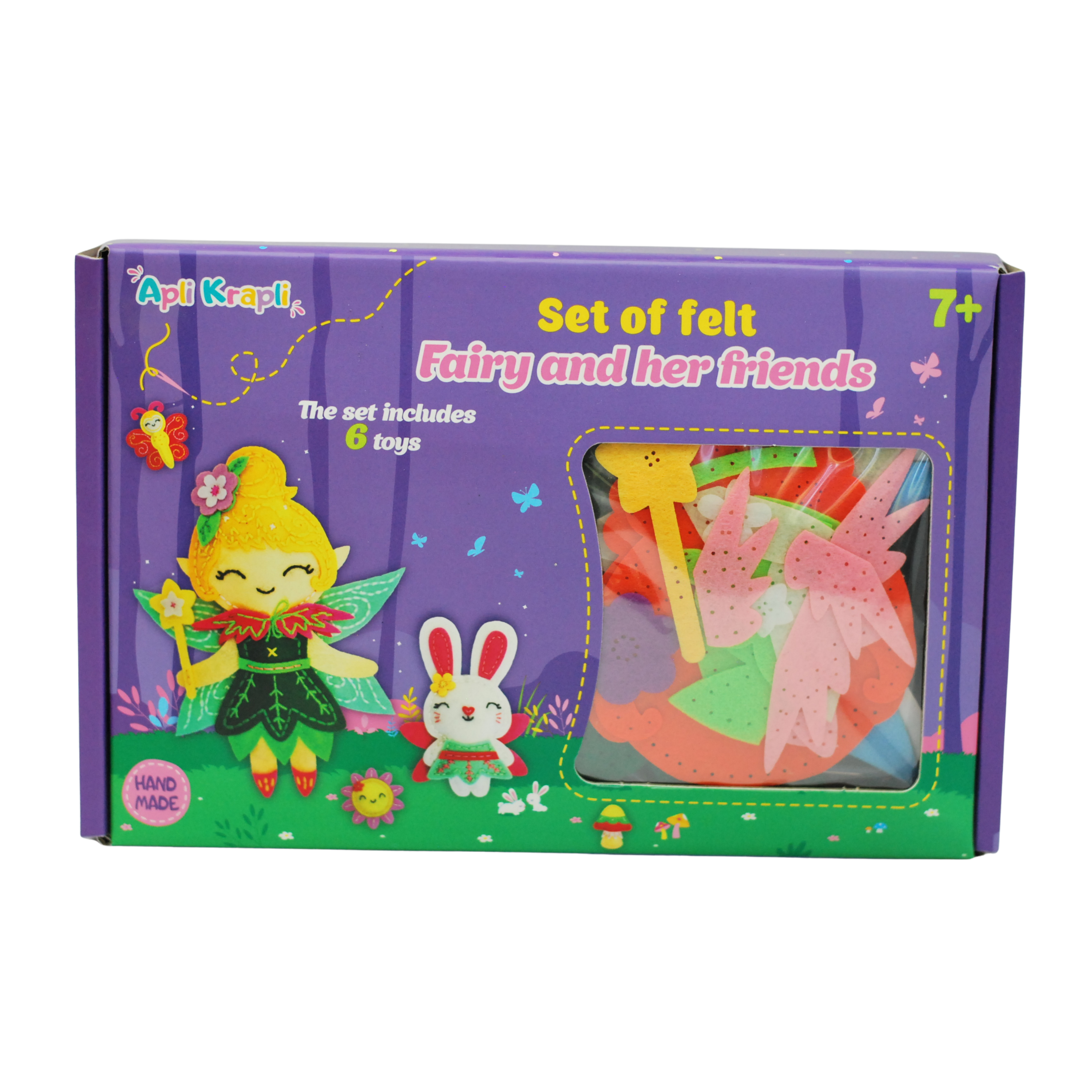 Apli Krapli - Apli Krapli Sewyourself Felt Toy Kit The Little Fairy And Friends Precut Felt Stuffing Thread & Safe Needle Ages 6+