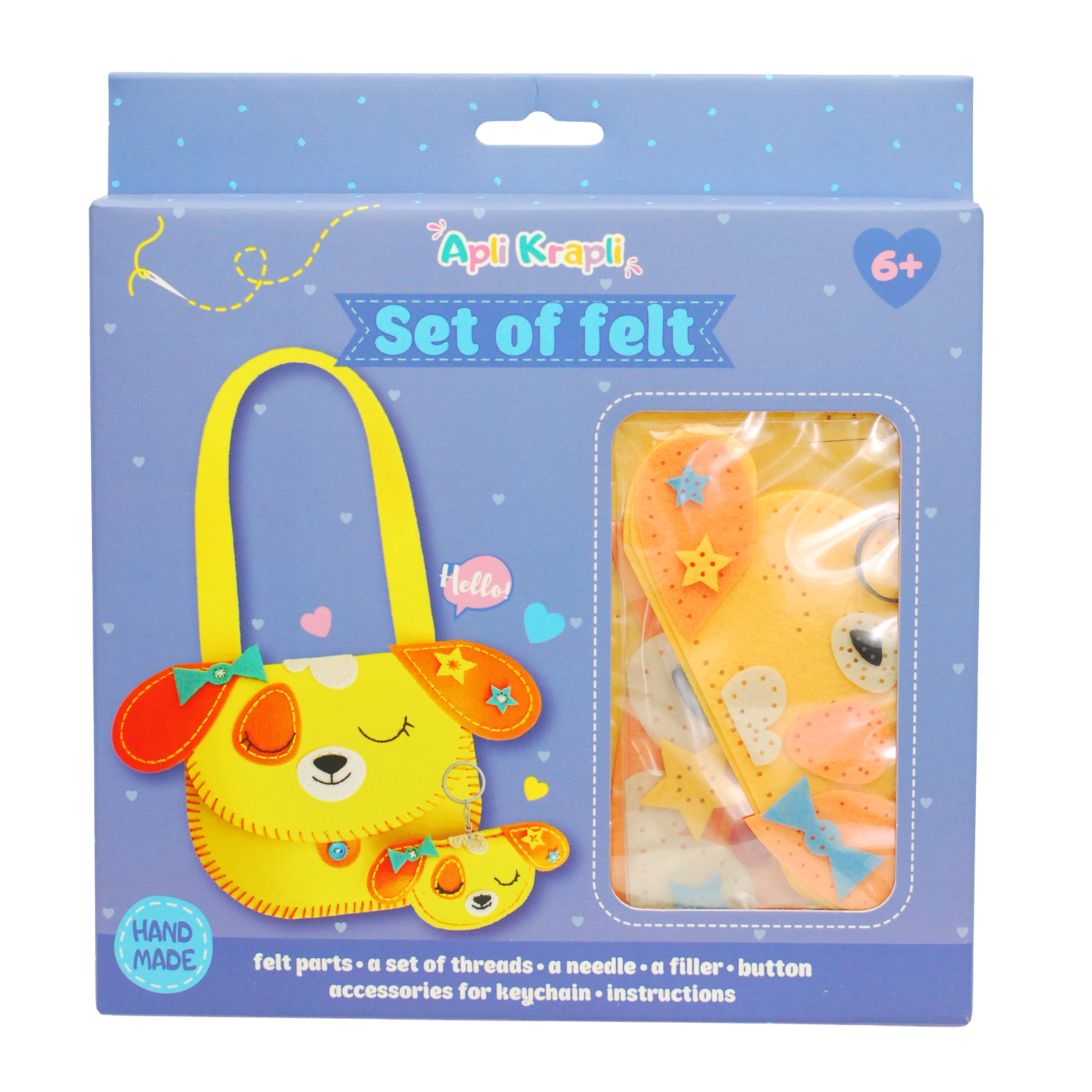 Apli Krapli - Apli Krapli Sewing Patterns Bag & Keychain Dog Printable Templates Materials Not Included Ages 10+