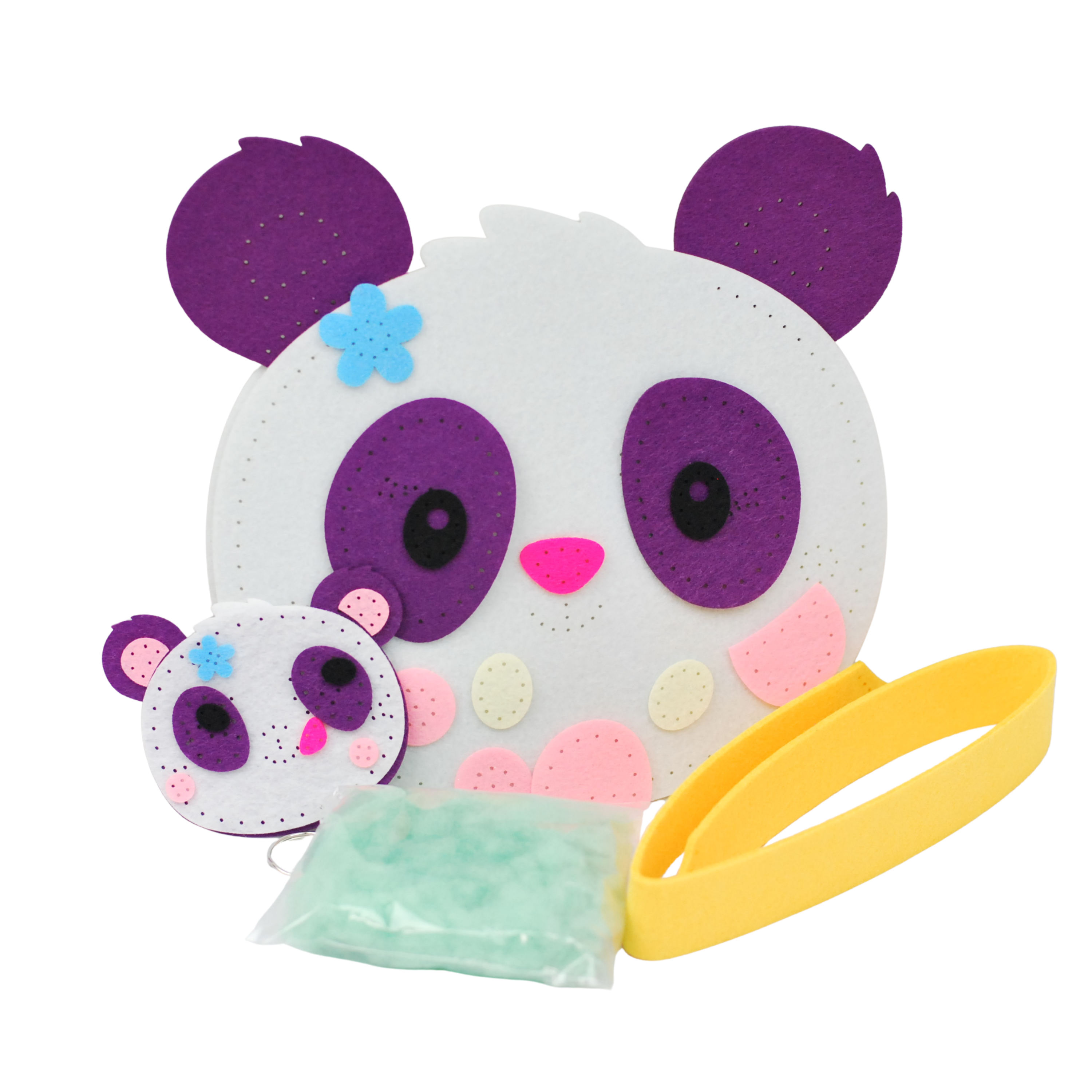Apli Krapli - Apli Krapli Sewing Patterns Bag & Keychain Panda Printable Templates Materials Not Included Ages 10+