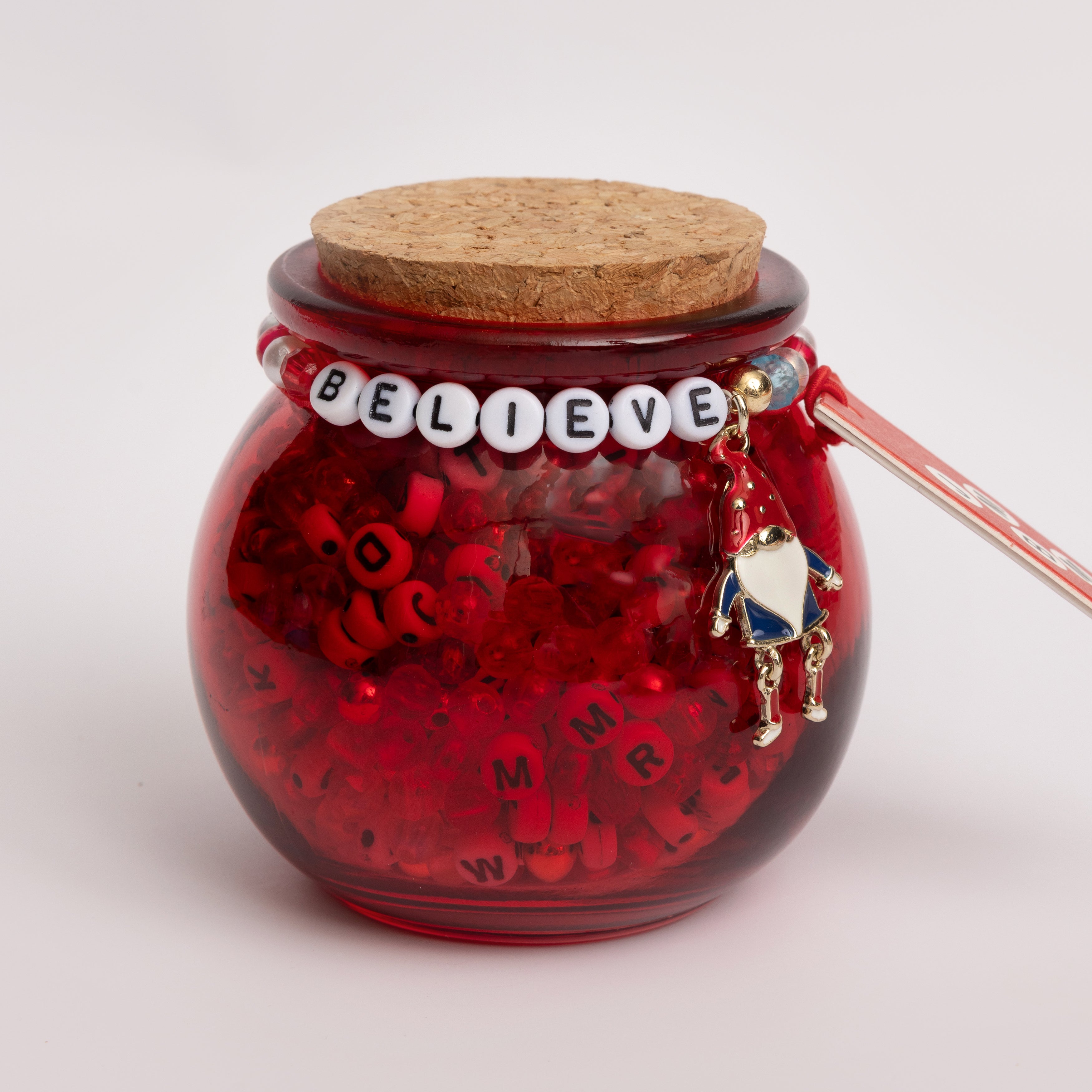 Christmas Woodland Gnome Diy Jar Letter Bead Jar Kit