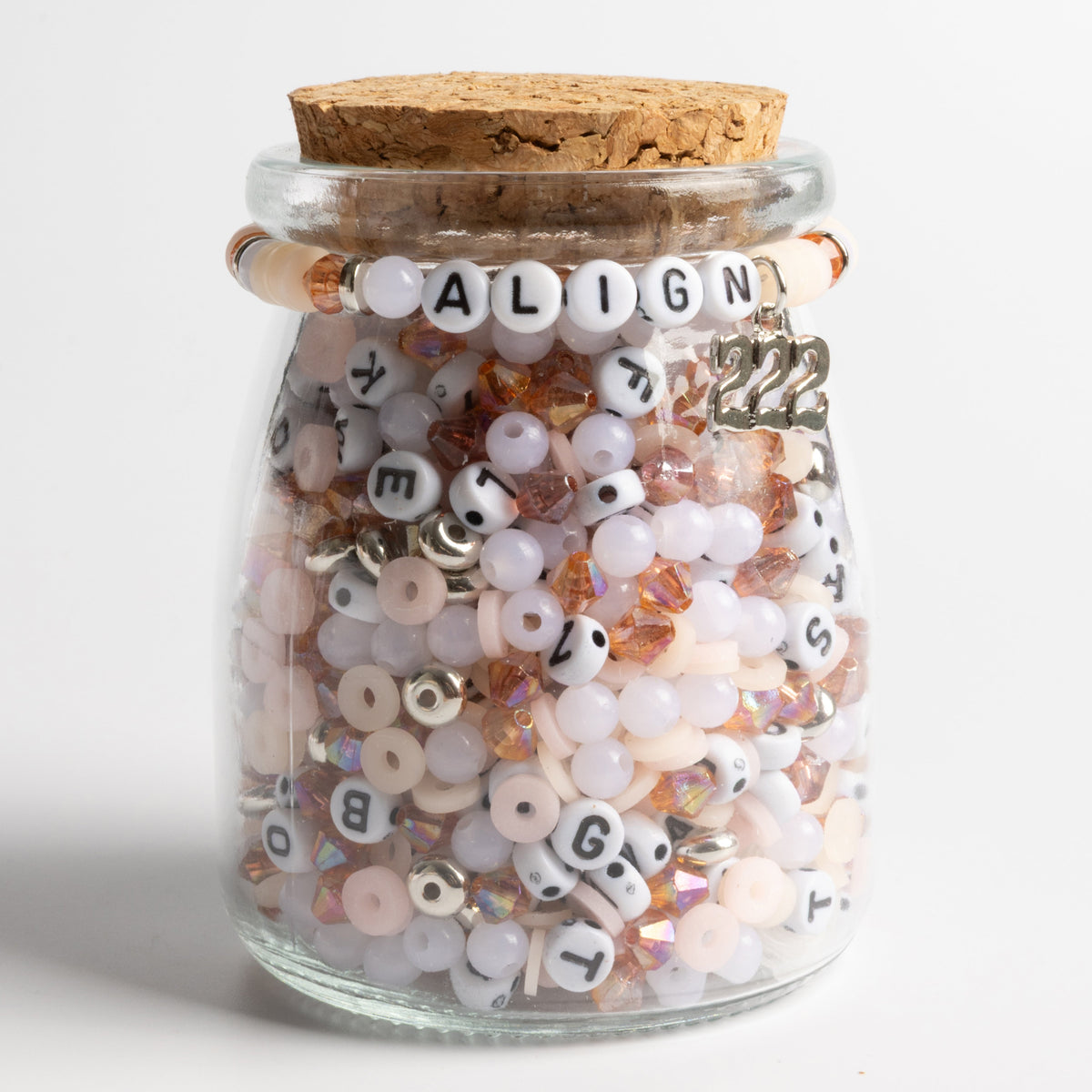 Angel Numbers 222 Charm With Letter Beads Diy Jar