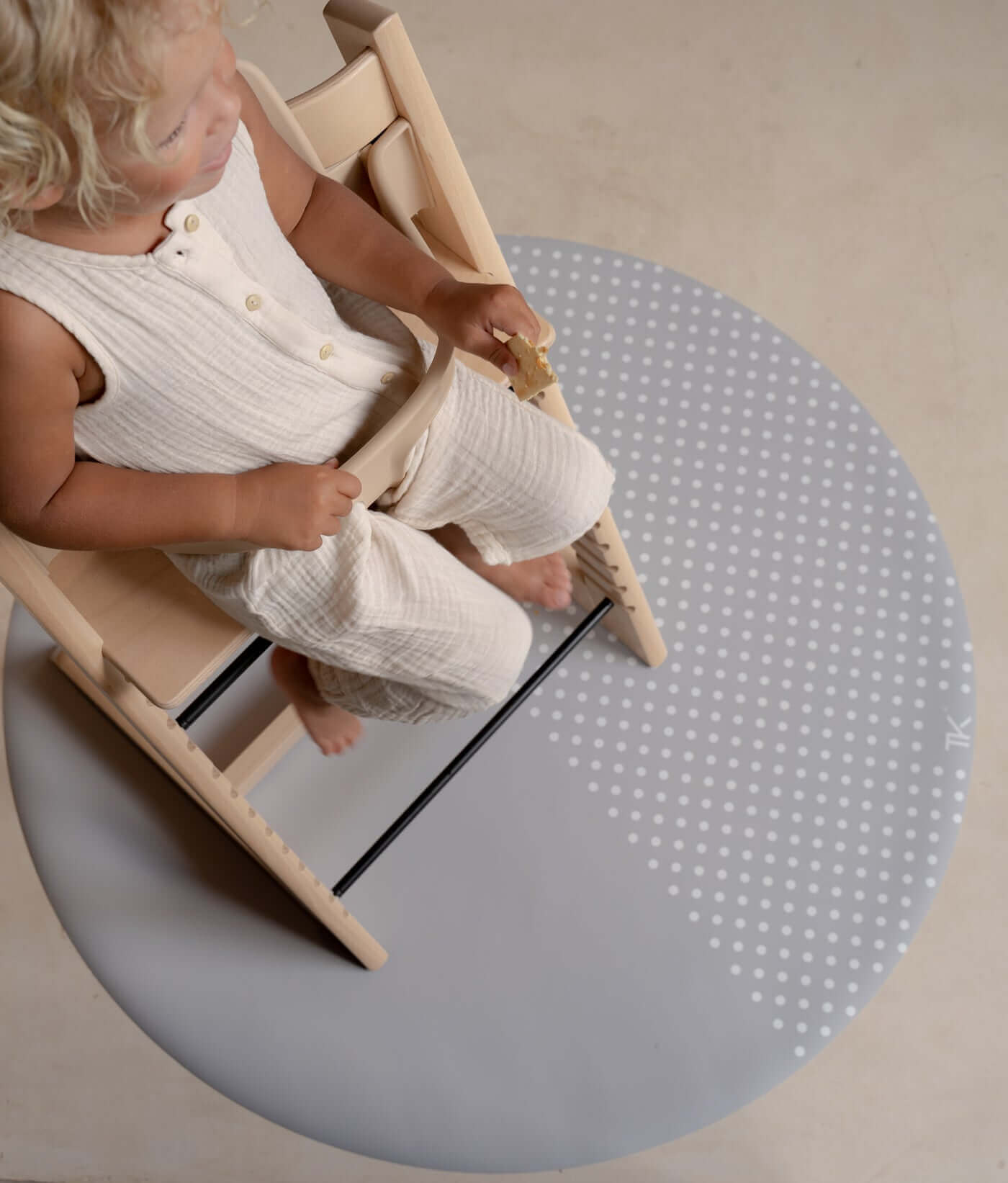 High Chair Splat Mats | Spotted - Dove