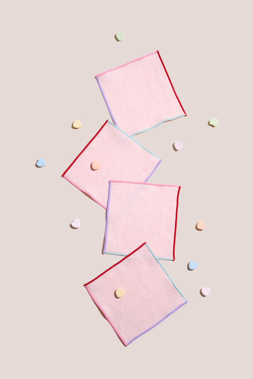 Candy Crush Linen Cocktail Napkins | Set Of 4