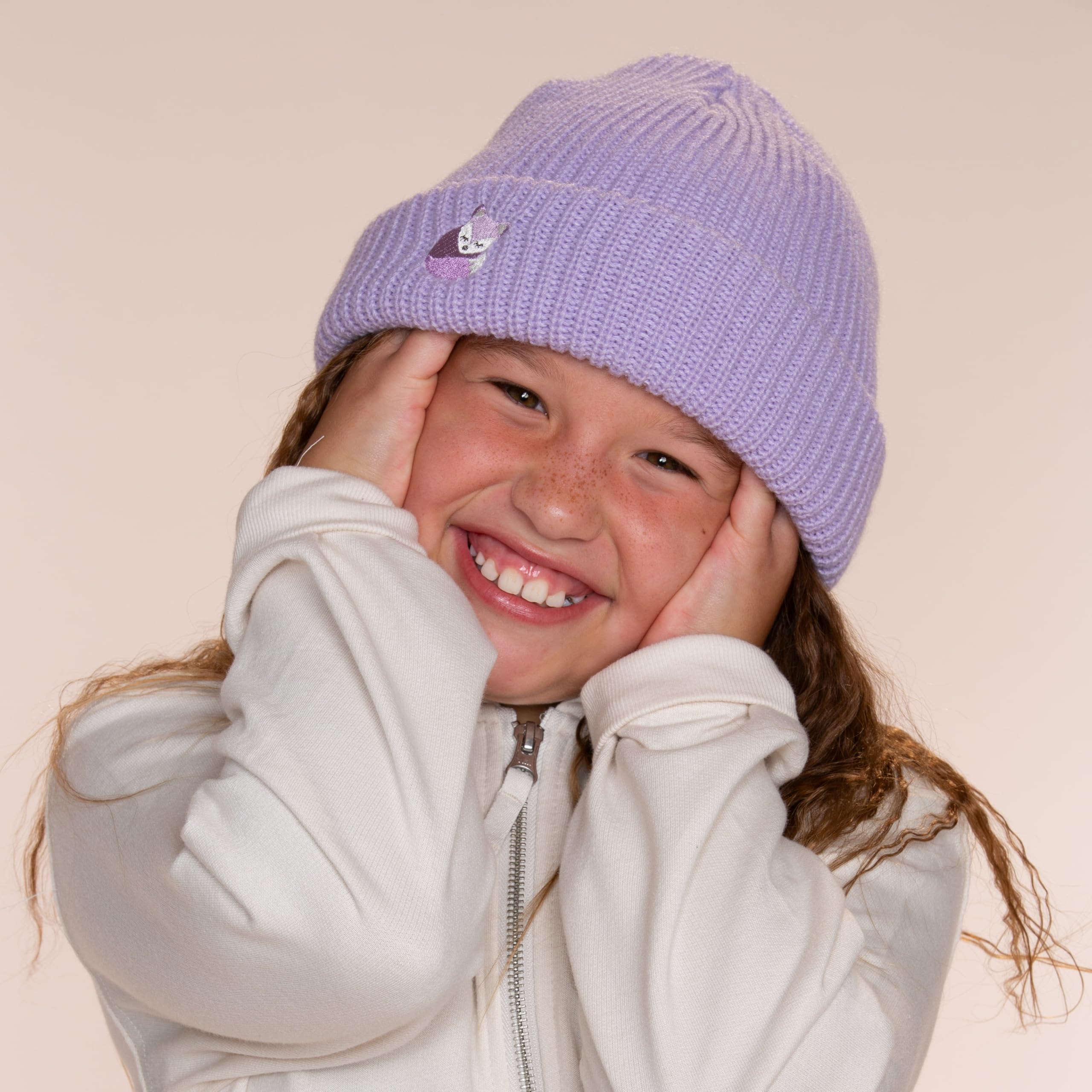 Girls Purple Beanie For Ages 3 To 10 Years, Premium Quality Winter Essential