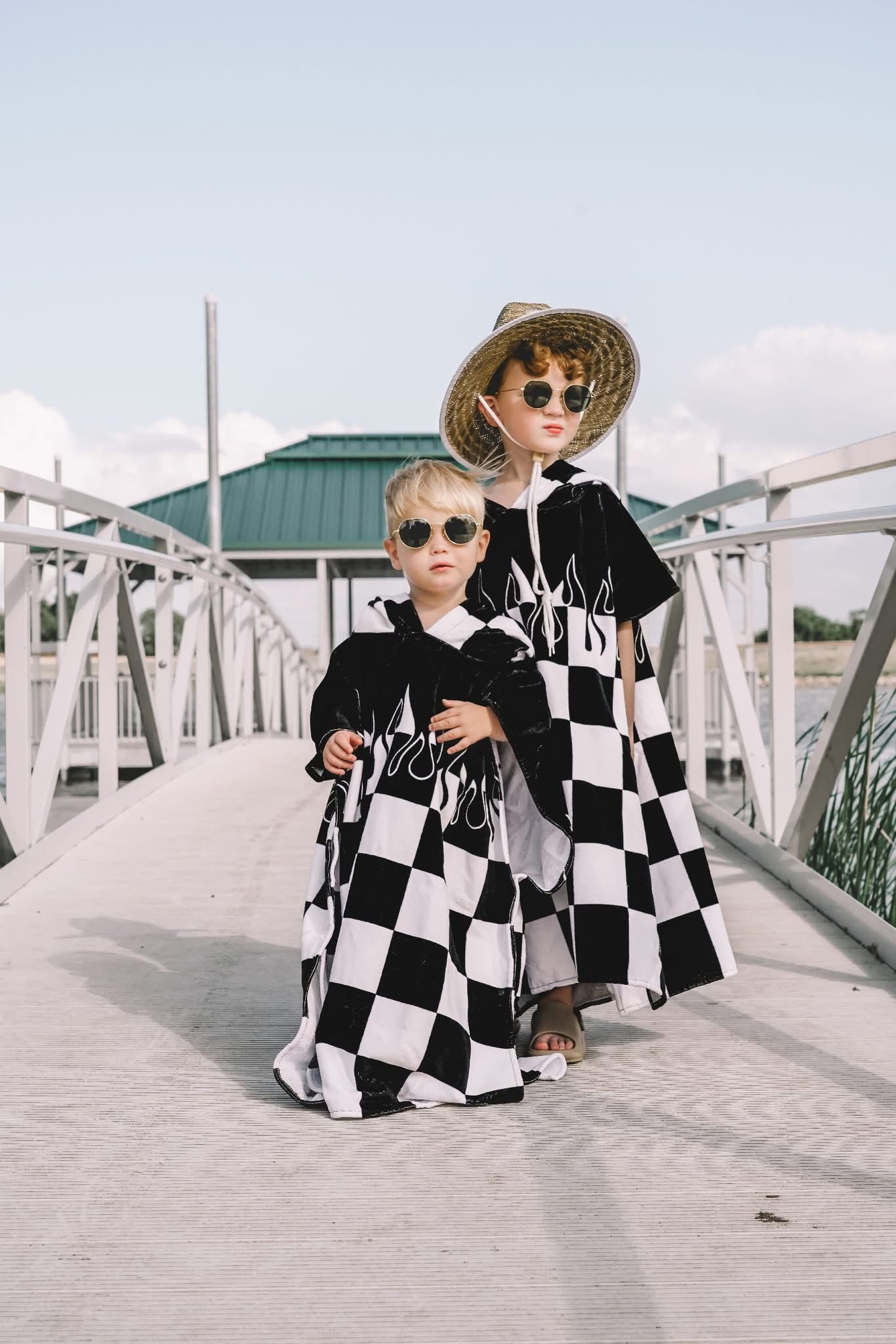 Checker Flame Hooded Towel