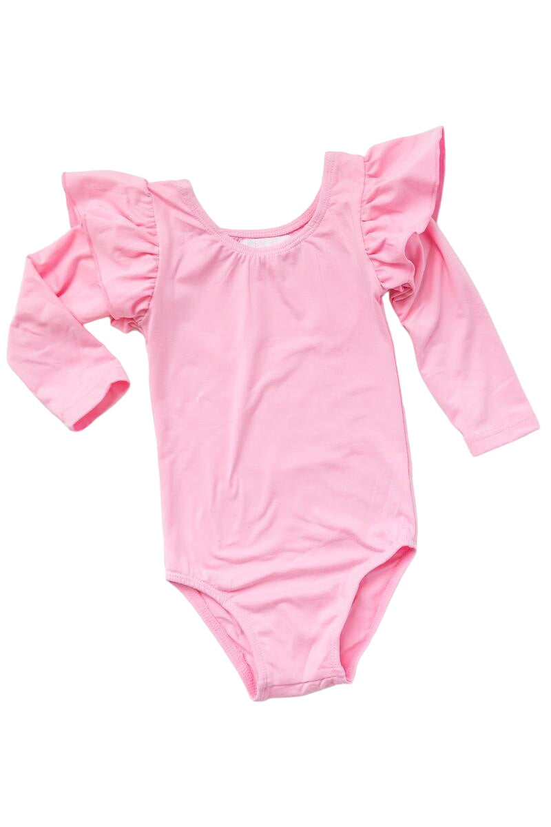 Bubblegum Pink L/s Flutter Sleeve Leotard