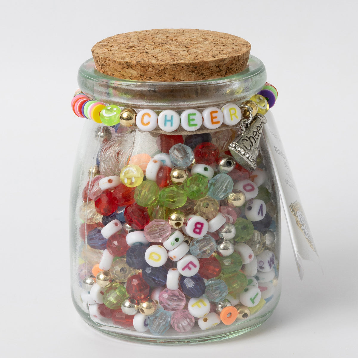 Silver Cheer Megaphone Charm Colorful Rainbow Multicolor Bead Diy Jar™