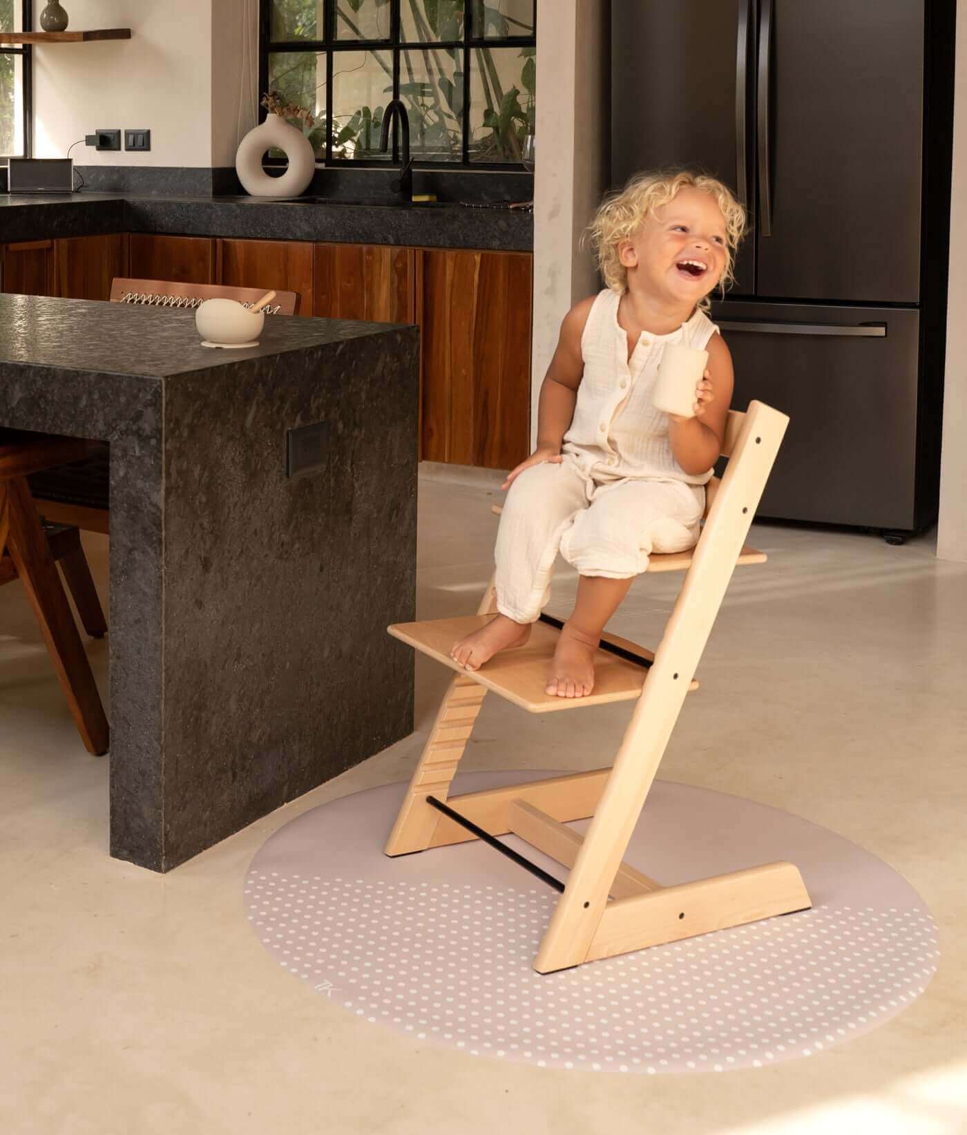 High Chair Splat Mats | Spotted - Clay