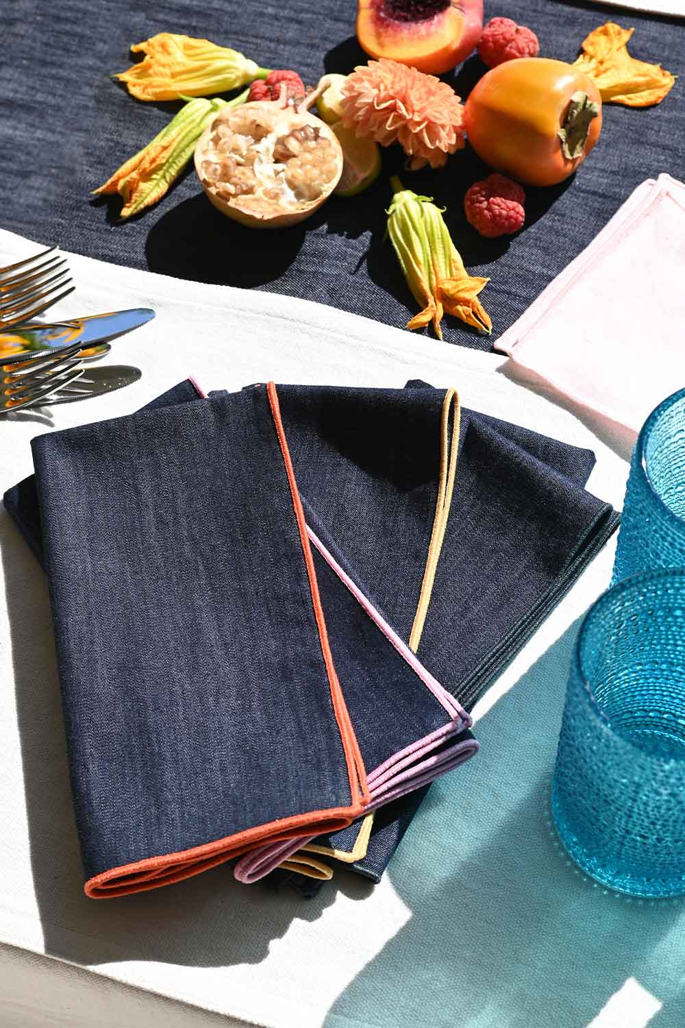 Rainbow Denim Napkins | Set Of 4