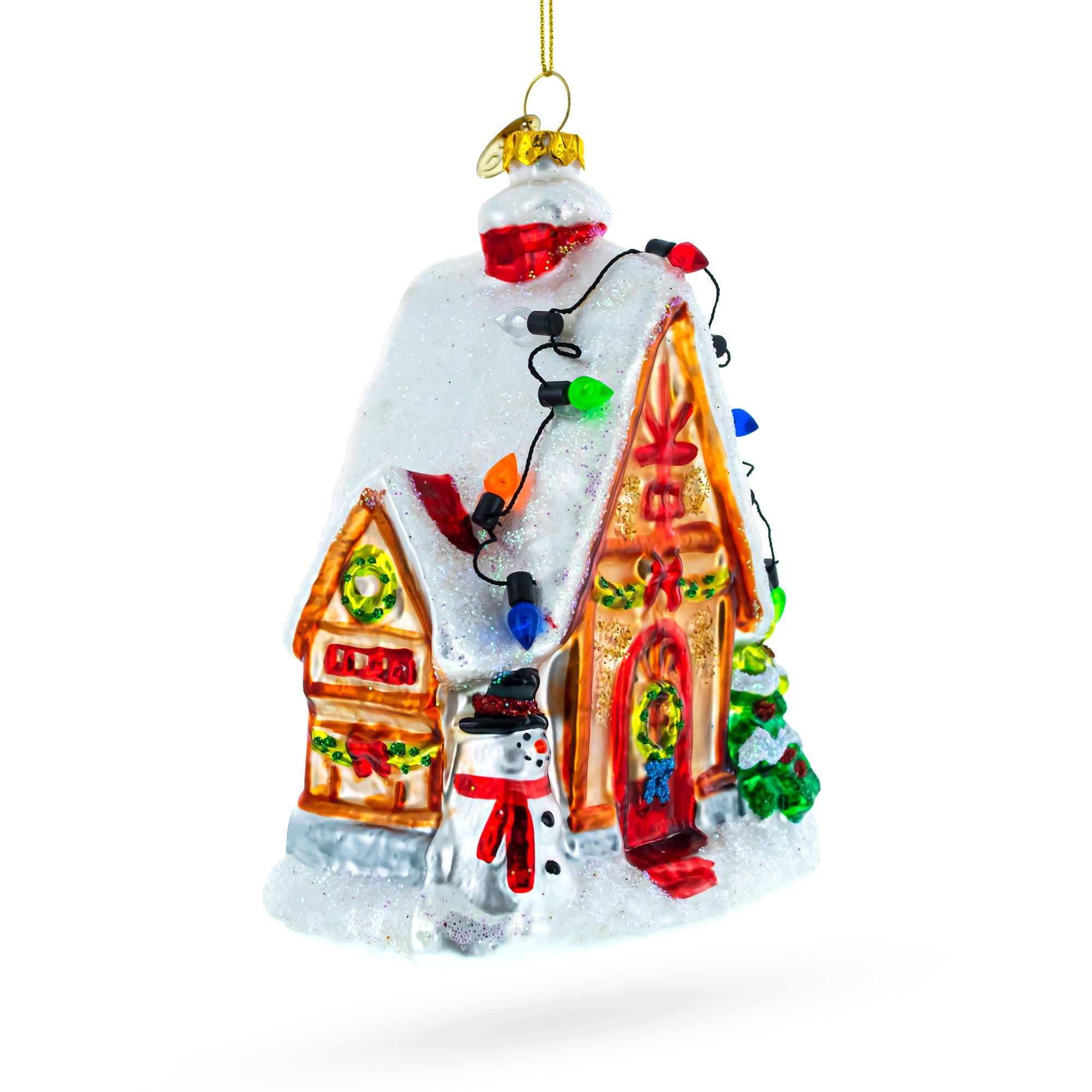 Enchanted Gingerbread Delight - Blown Glass Christmas Ornament