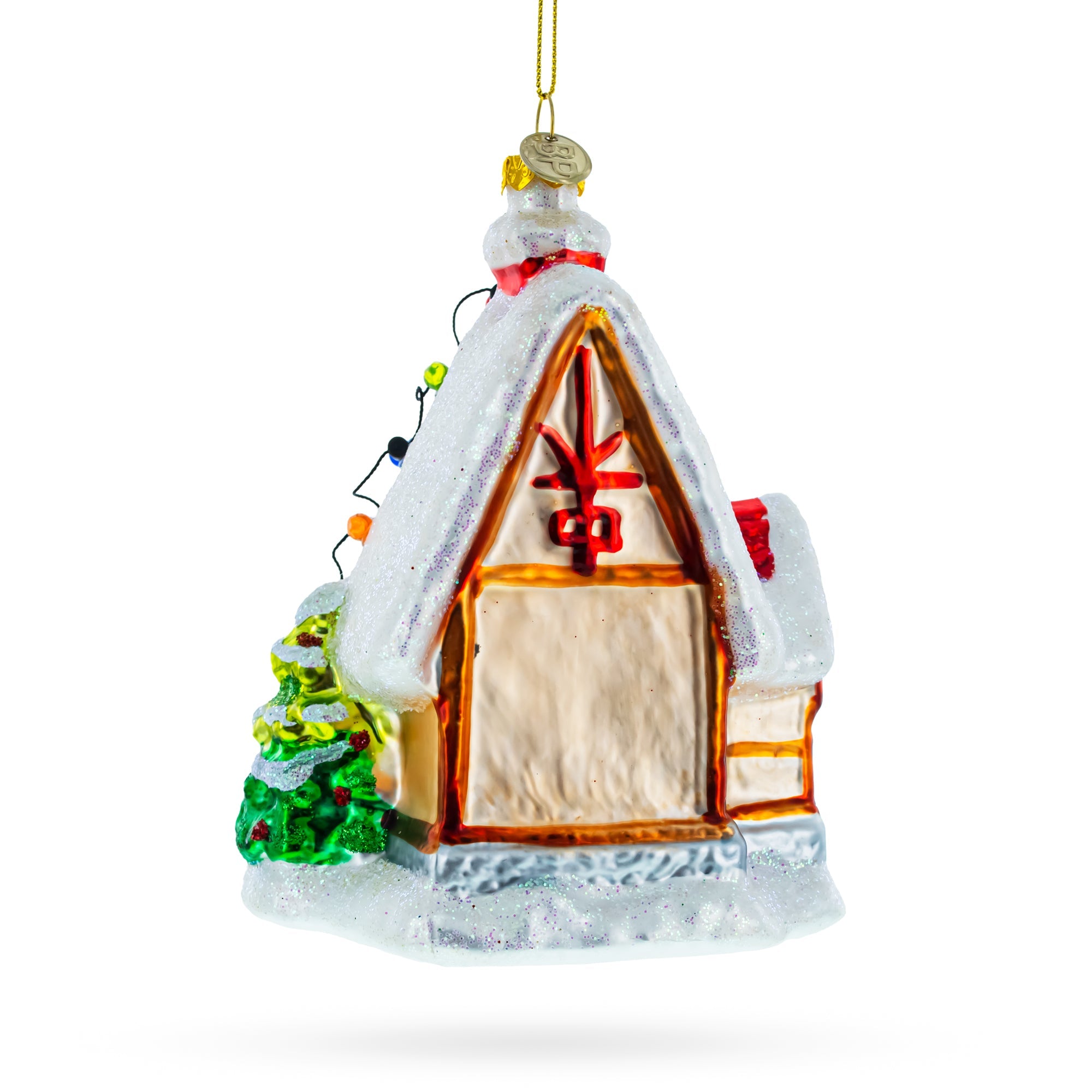 Enchanted Gingerbread Delight - Blown Glass Christmas Ornament