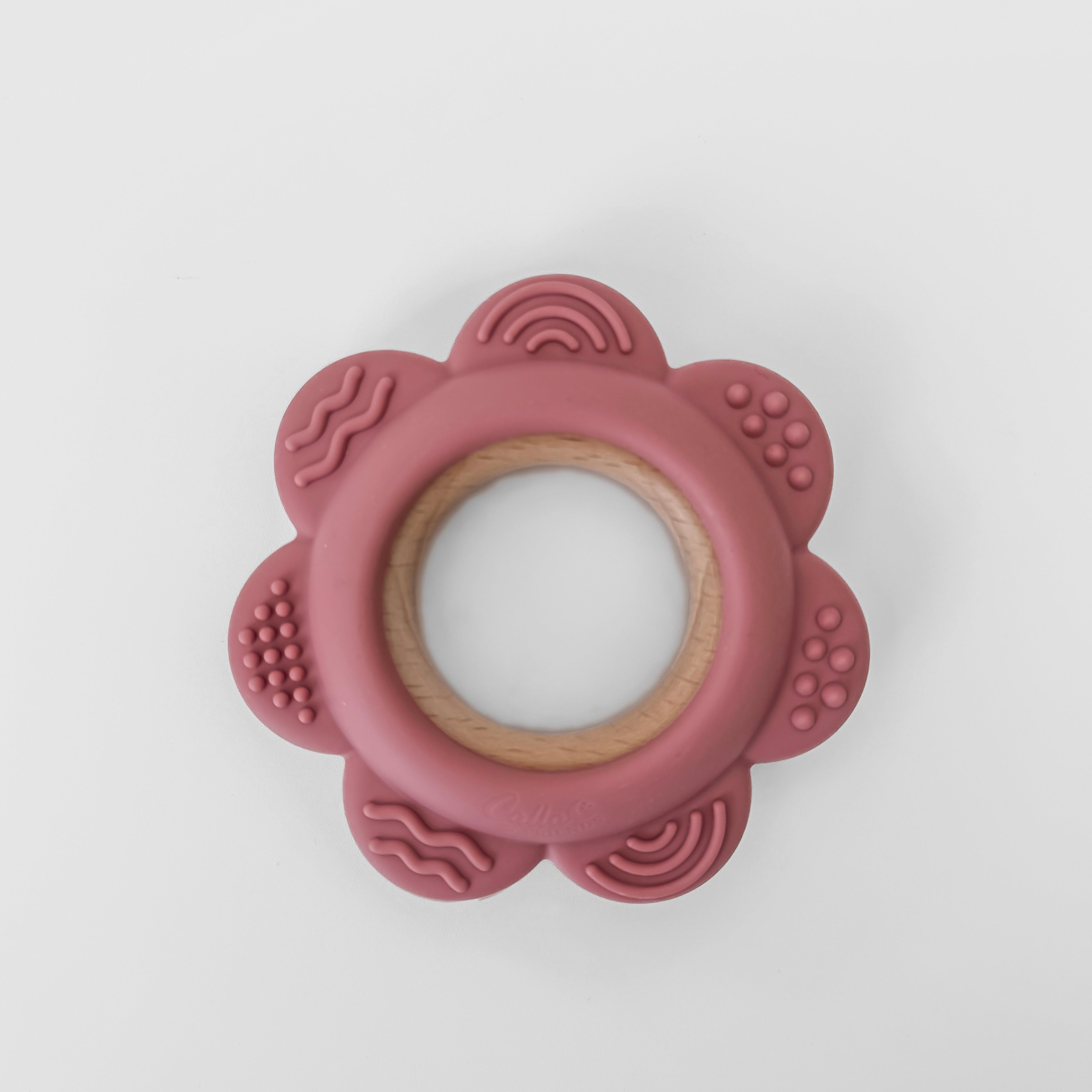Garden Party Teether Collection - Silicone & Beechwood Flower