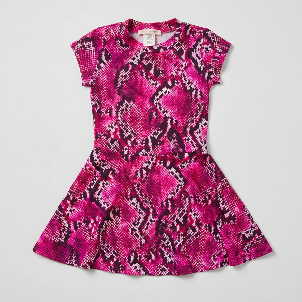 Tweenstyle By Stoopher - Berry Snake Skater Dress