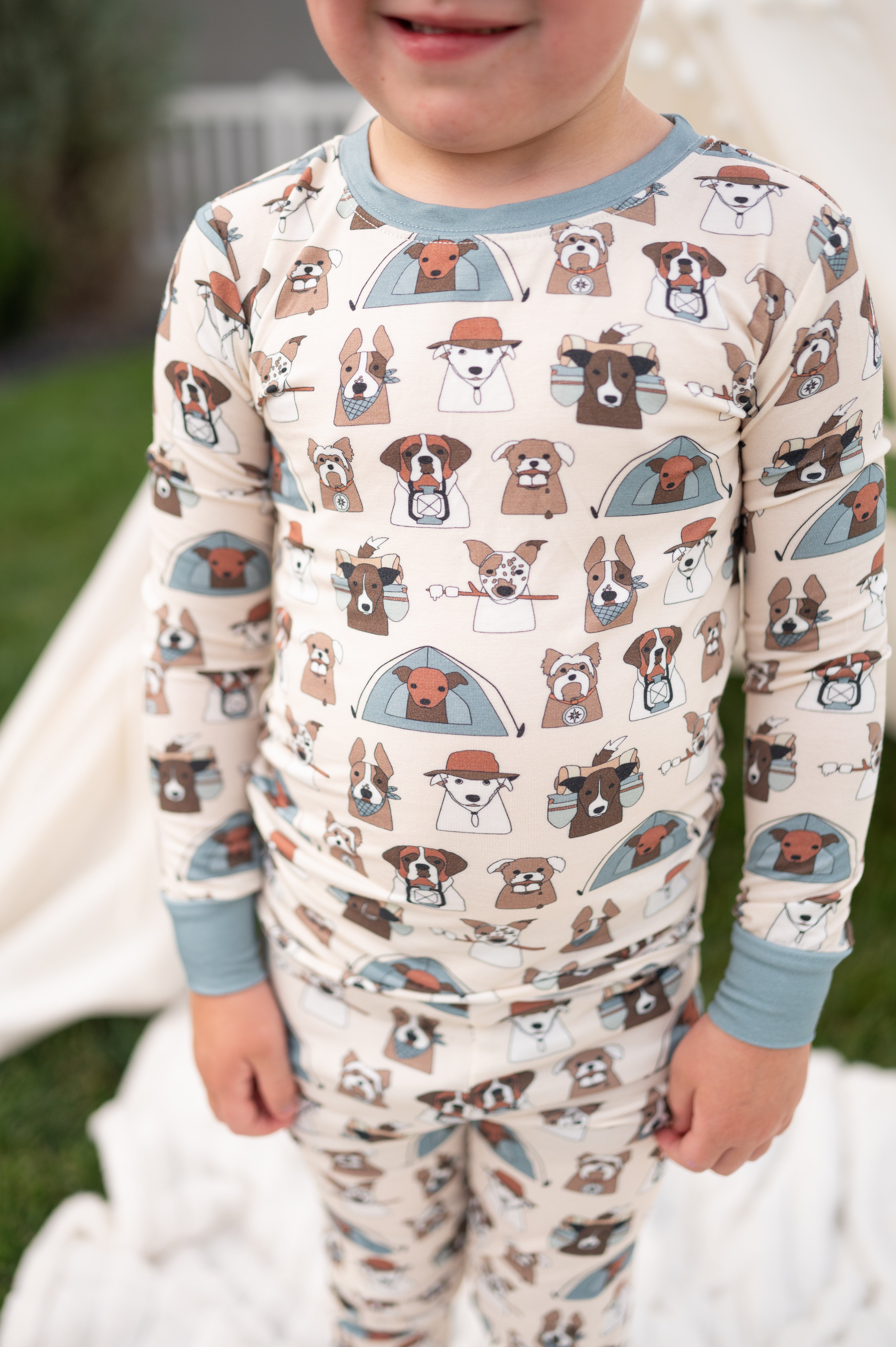 Camp Paws (long Sleeve Pj) - Blue