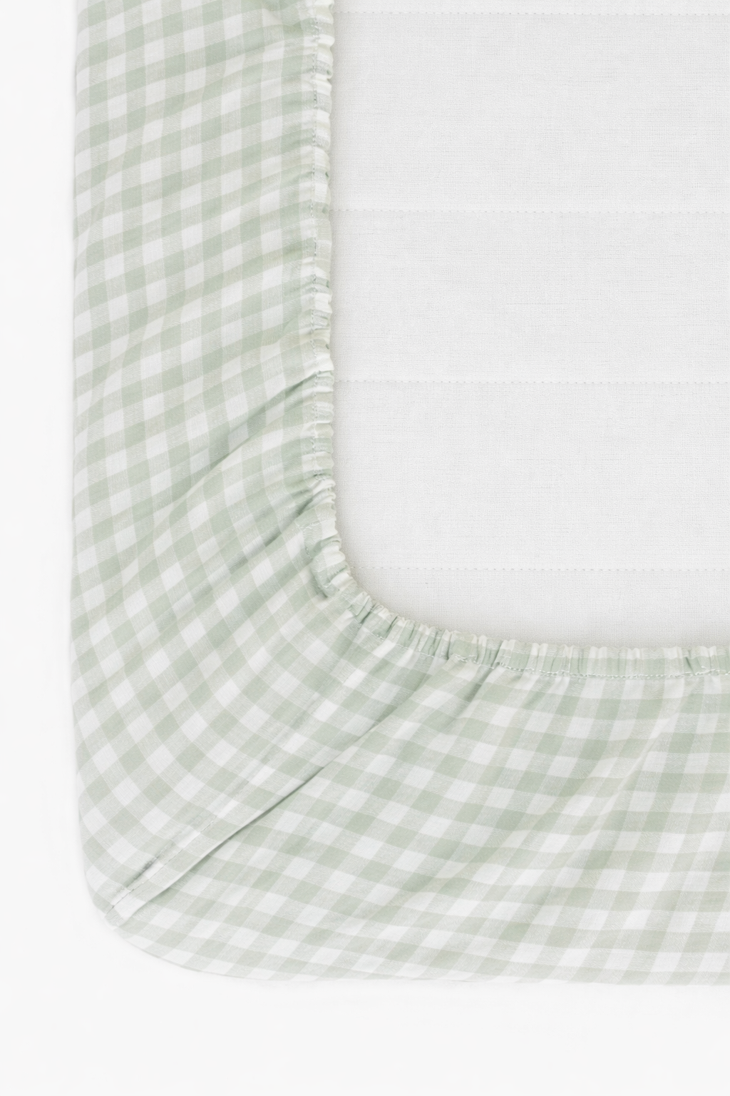 Meadow Green Gingham Crib Sheet