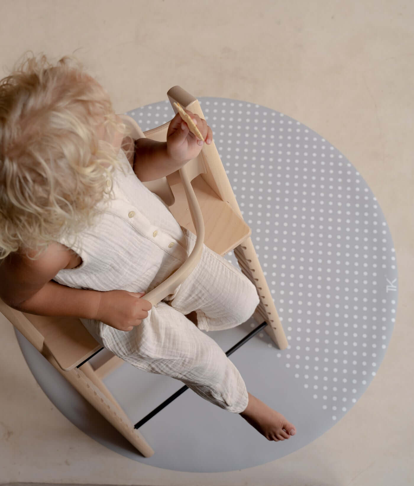 High Chair Splat Mats | Spotted - Dove