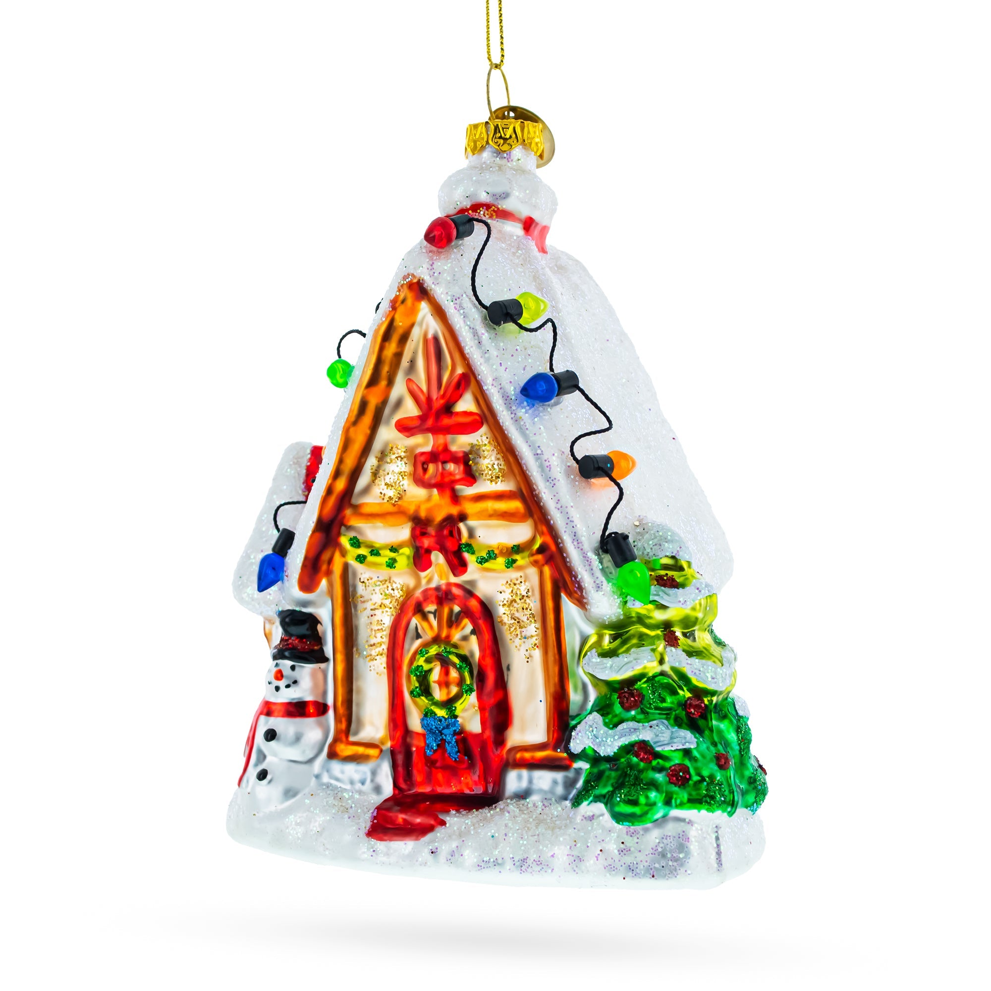 Enchanted Gingerbread Delight - Blown Glass Christmas Ornament