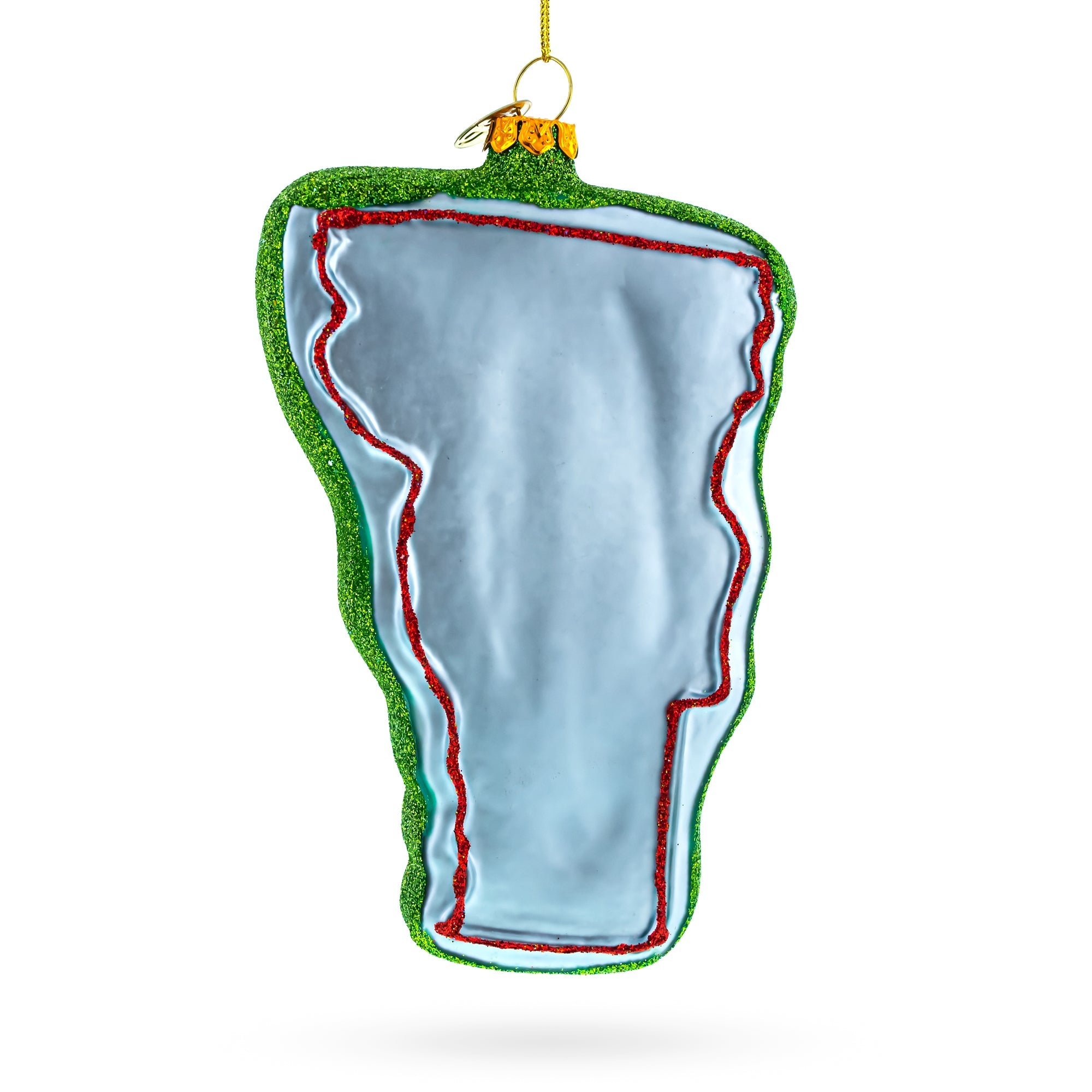 Scenic Vermont State - Blown Glass Christmas Ornament