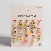 Pretty Little Things Charm Set Pink & Pearl Girlie Charm Set Of 15 Coquette Charms
