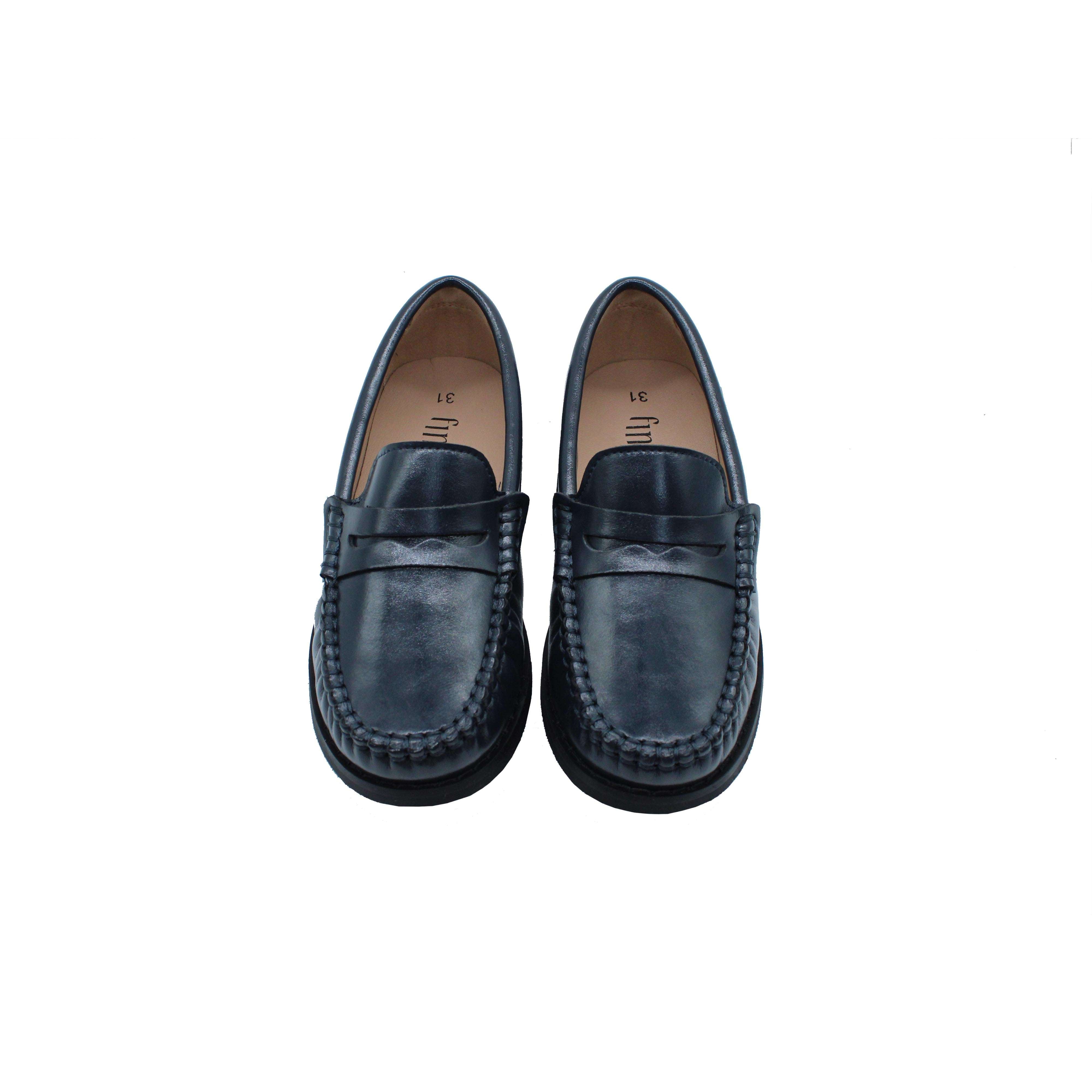 Navy Waxed Leather