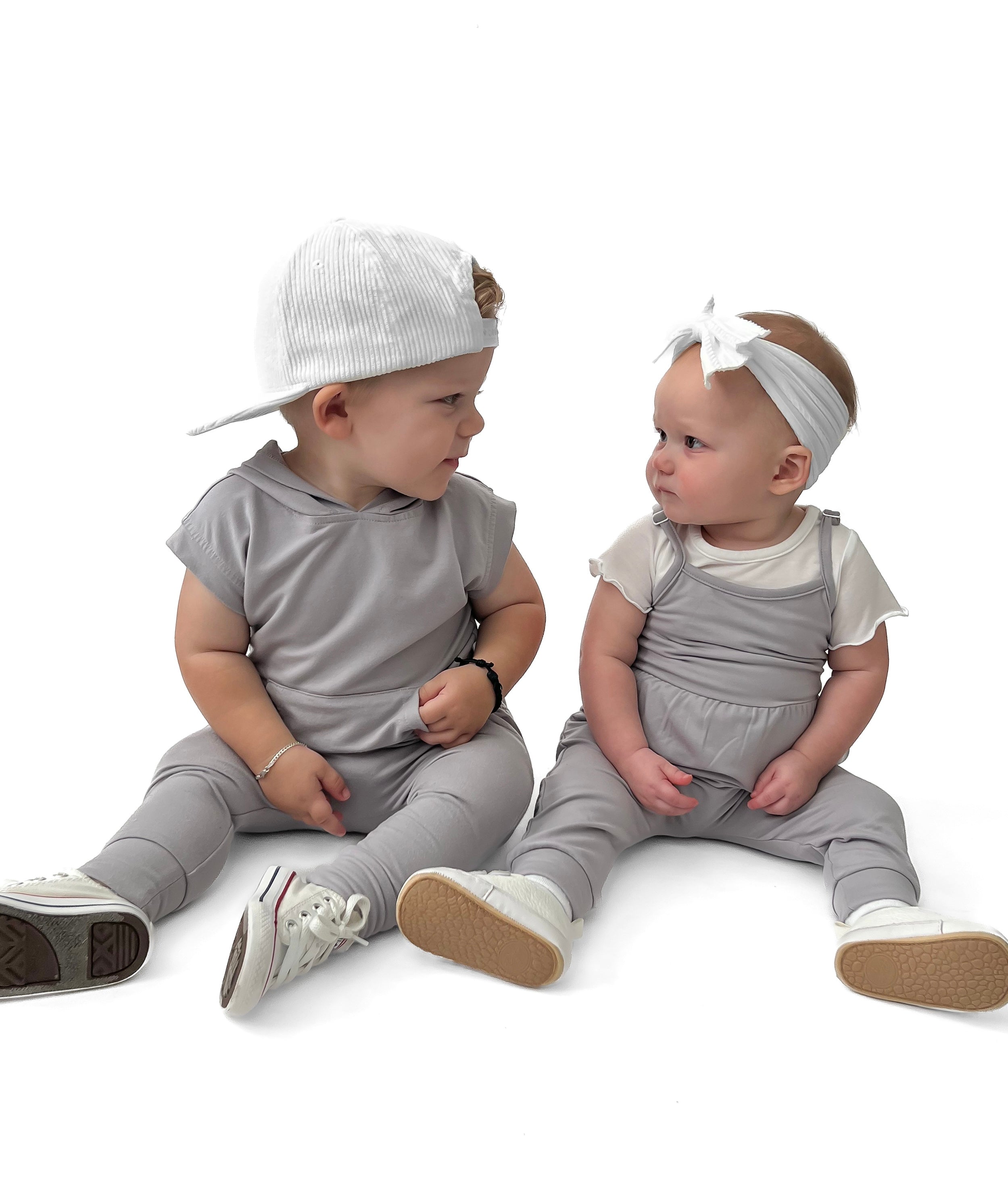 Bamboo Adjustable Pants Romper - Frost