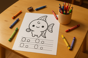 Kawaii Ocean Alphabet Tracing & Coloring Book | Digital Download Pdf