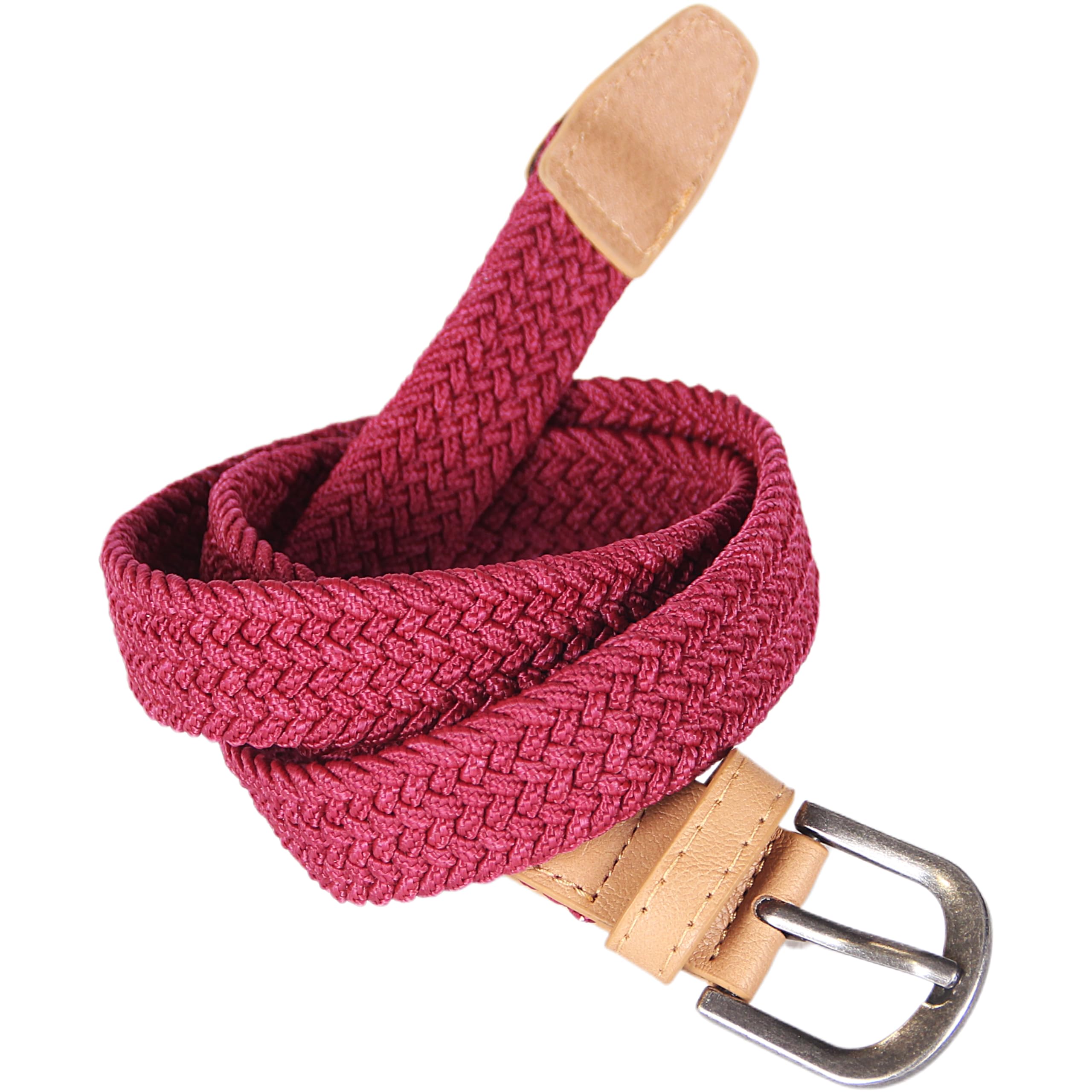 Boys Stretchy Cord Braided Leather Belt - Children's Age (4-7 Y) (8-14y)