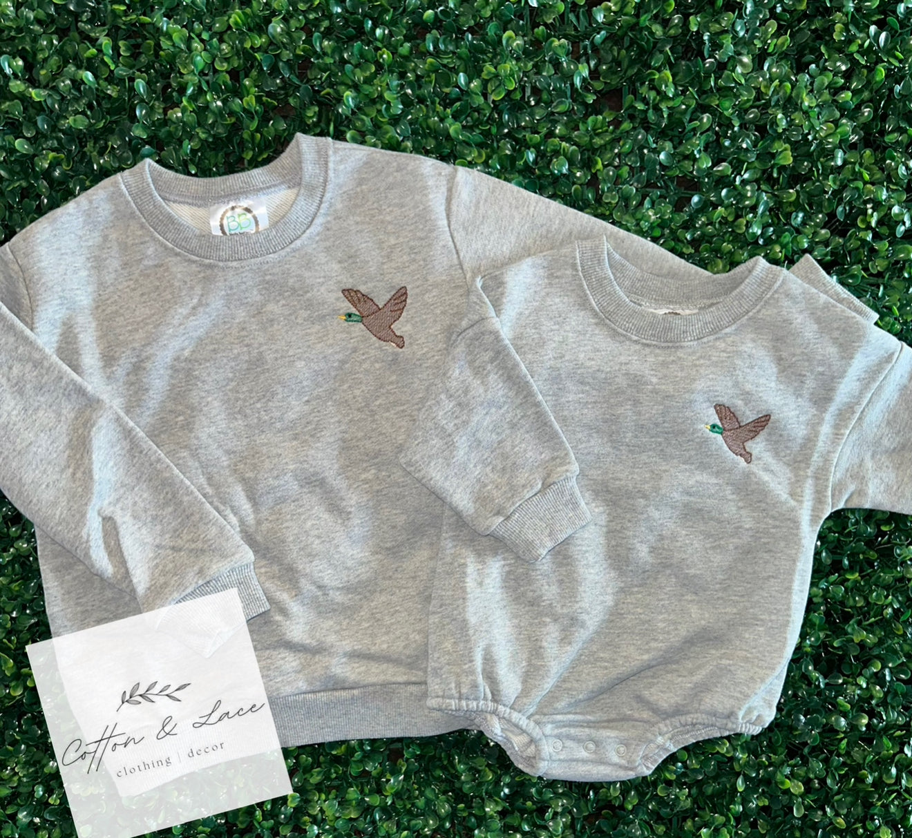 Gray Mini Flying Mallard Crewneck