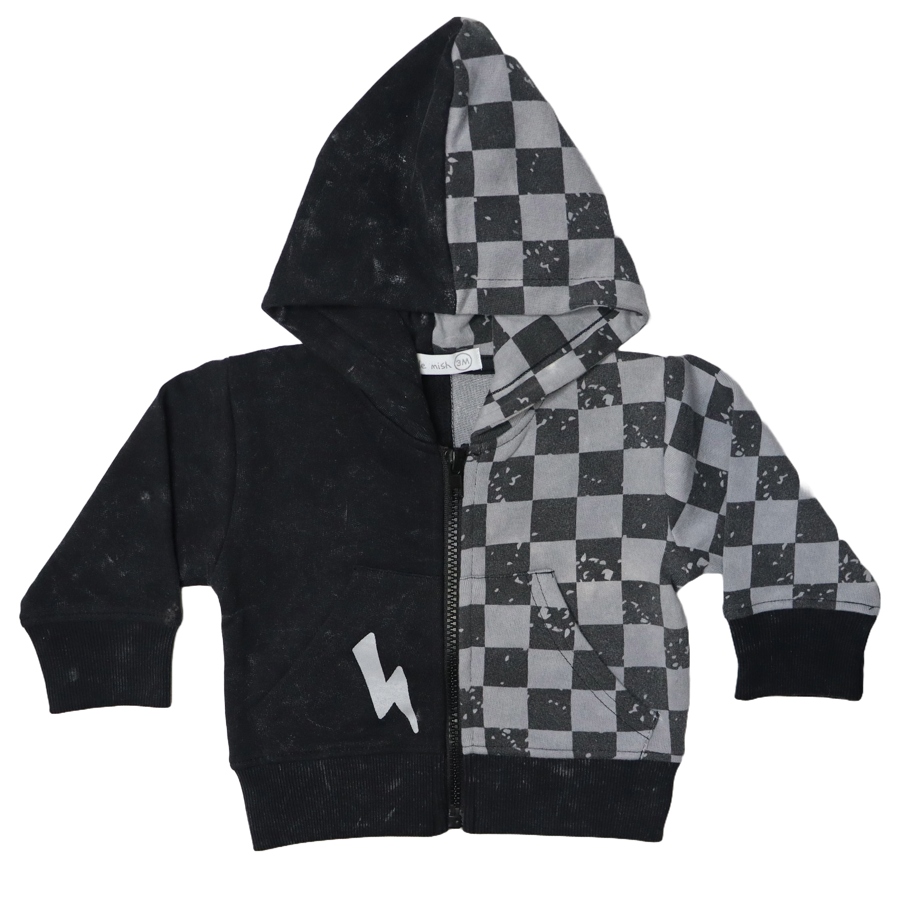 Baby Zip Hoodie - Checkered Guitars