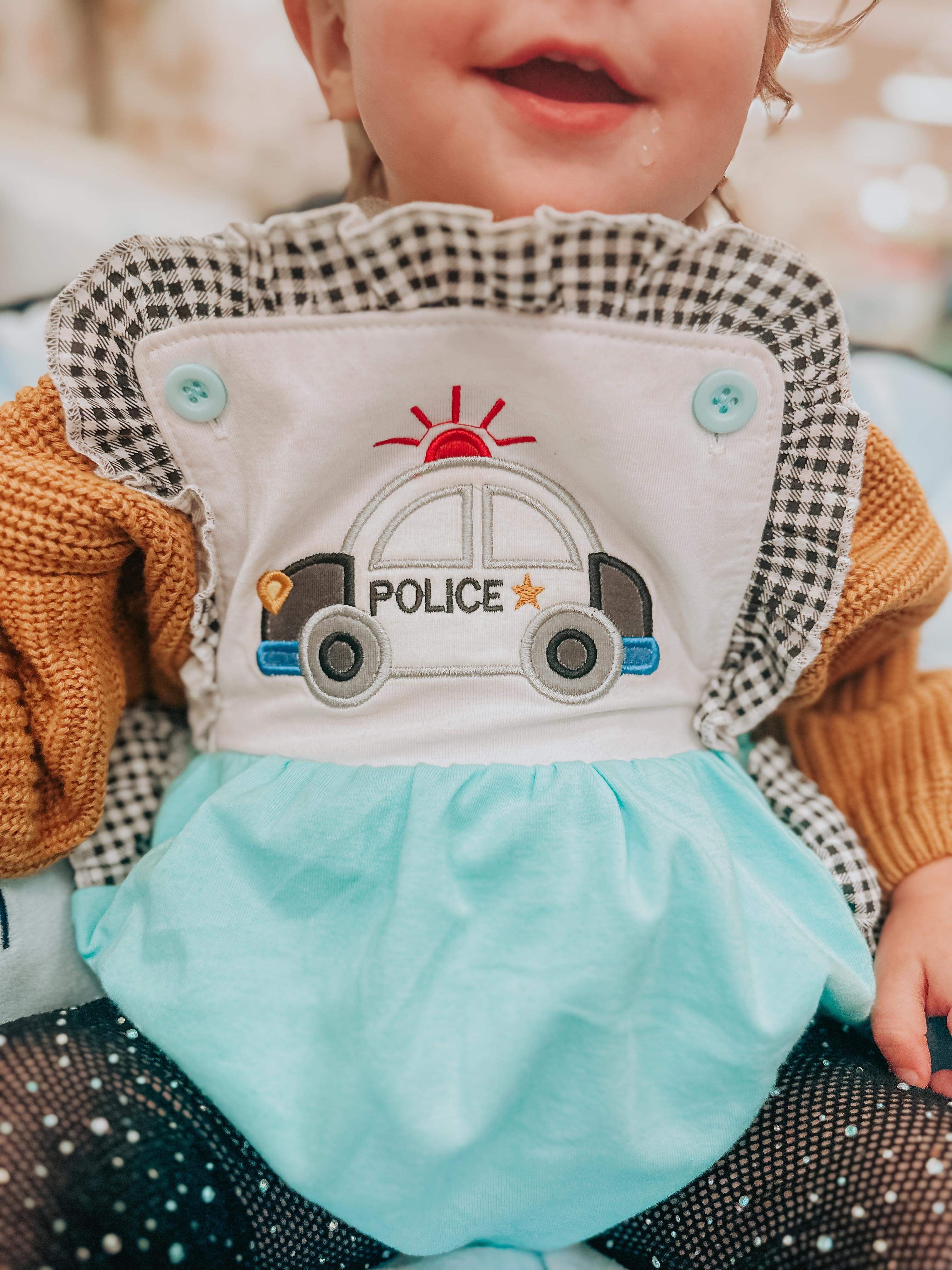 Baby Girl Police Bubble Romper Only