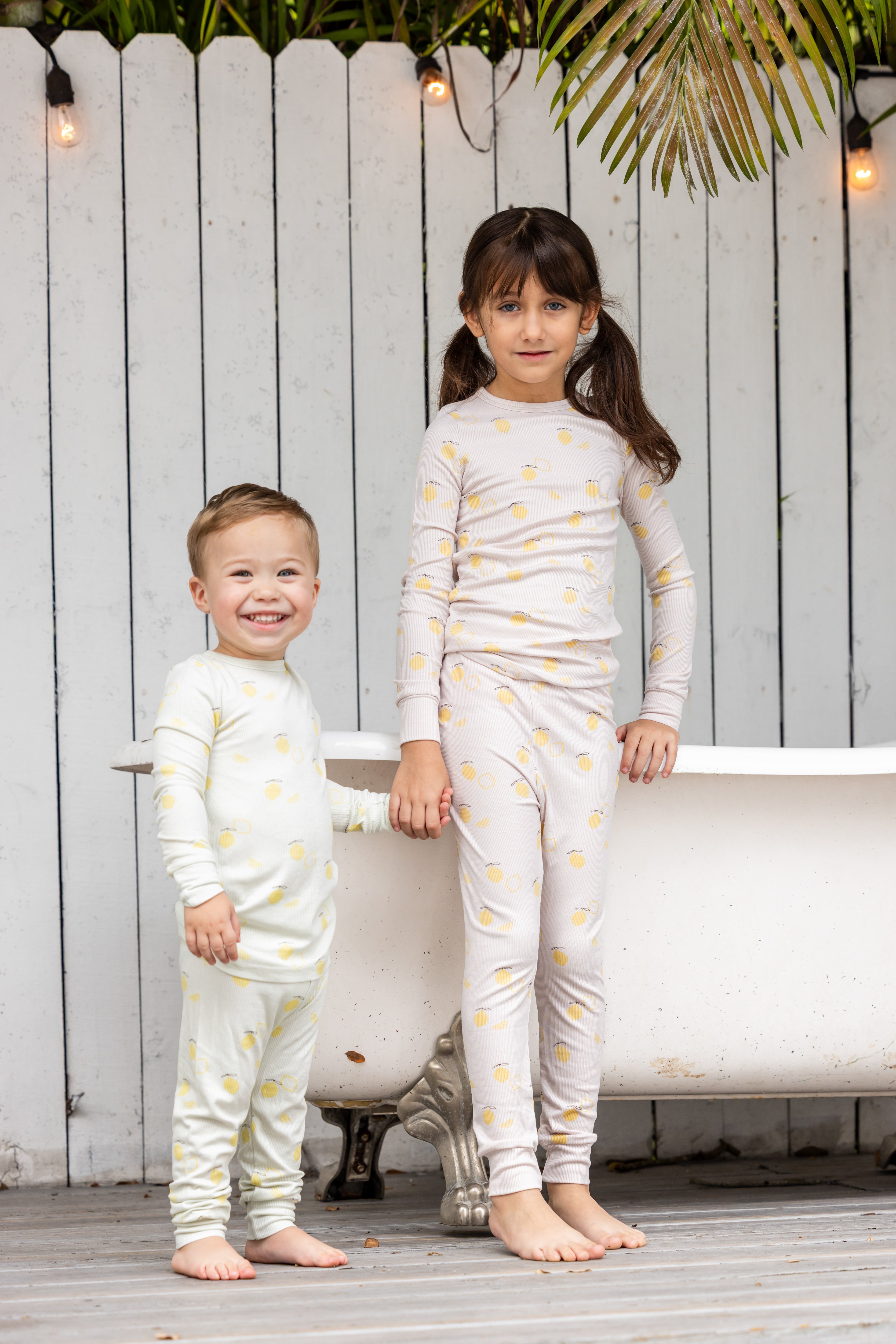 Lemon Print Pj- Pink