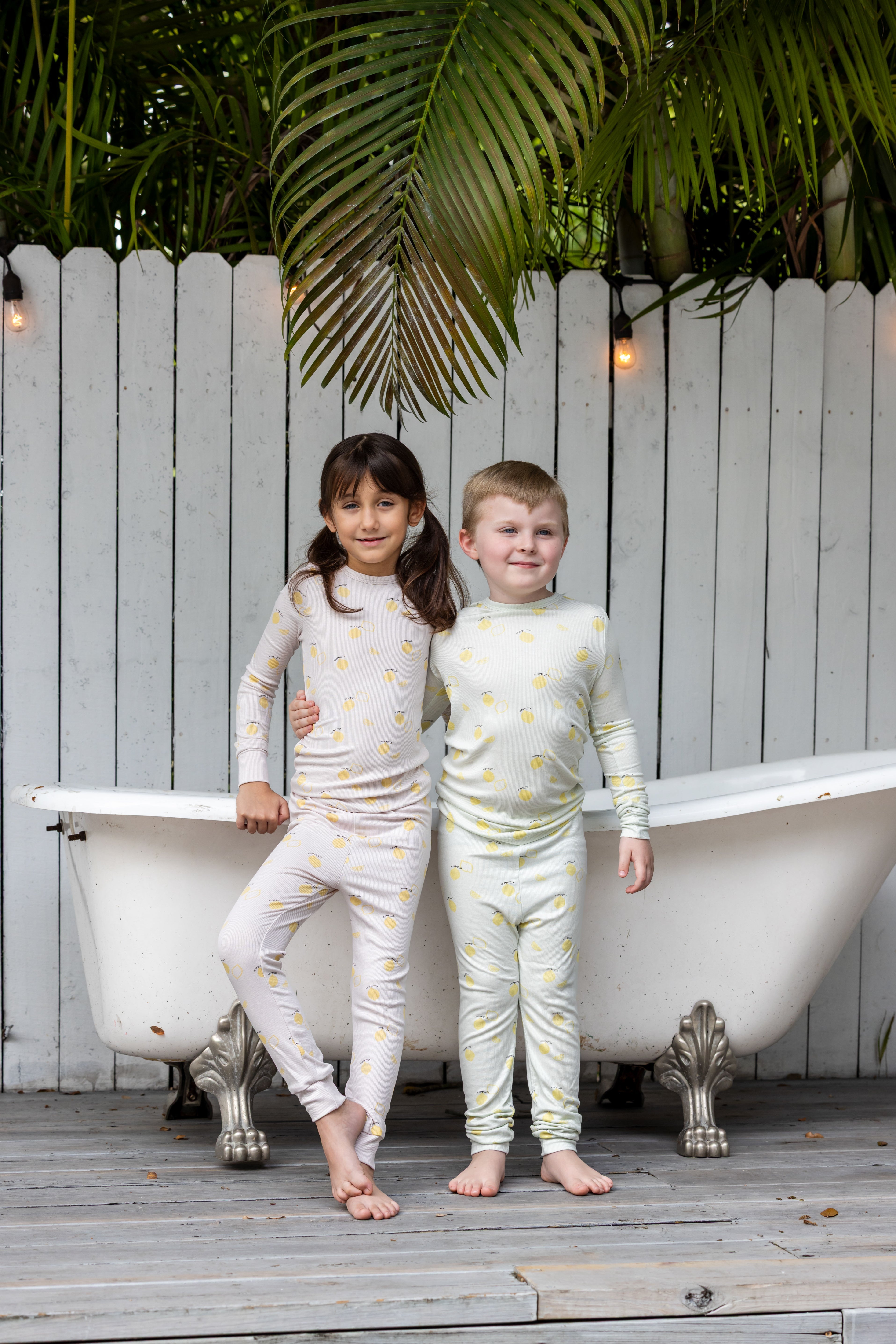 Lemon Print Pj- Mint