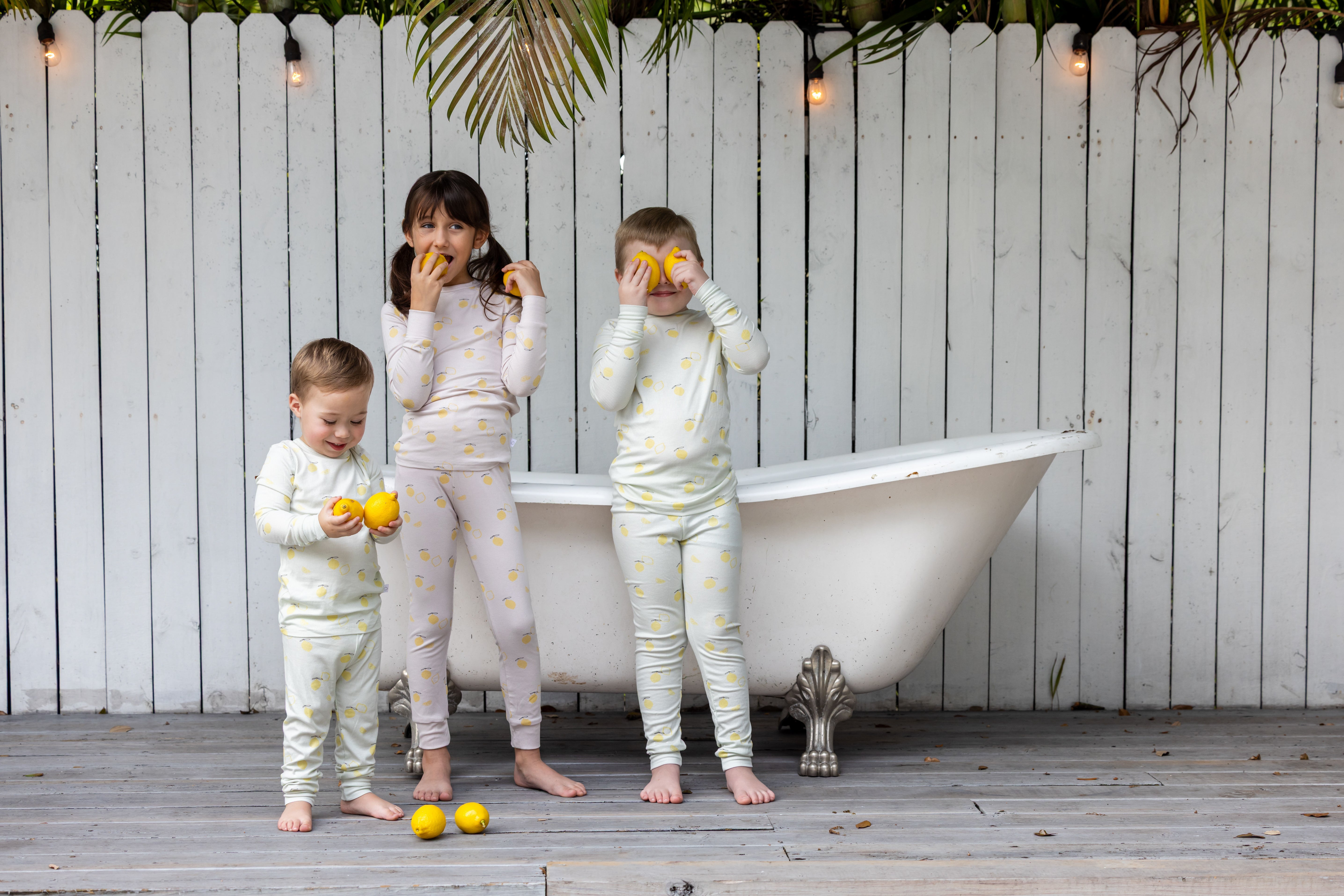 Lemon Print Pj- Mint