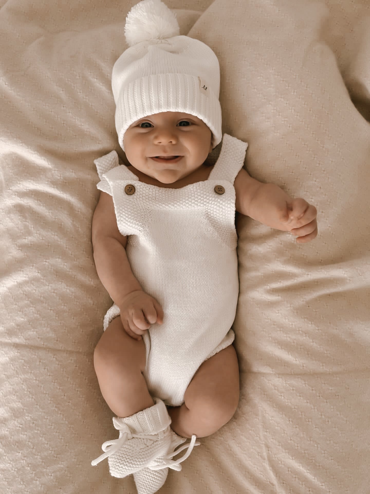 Novelty Knit Romper - White