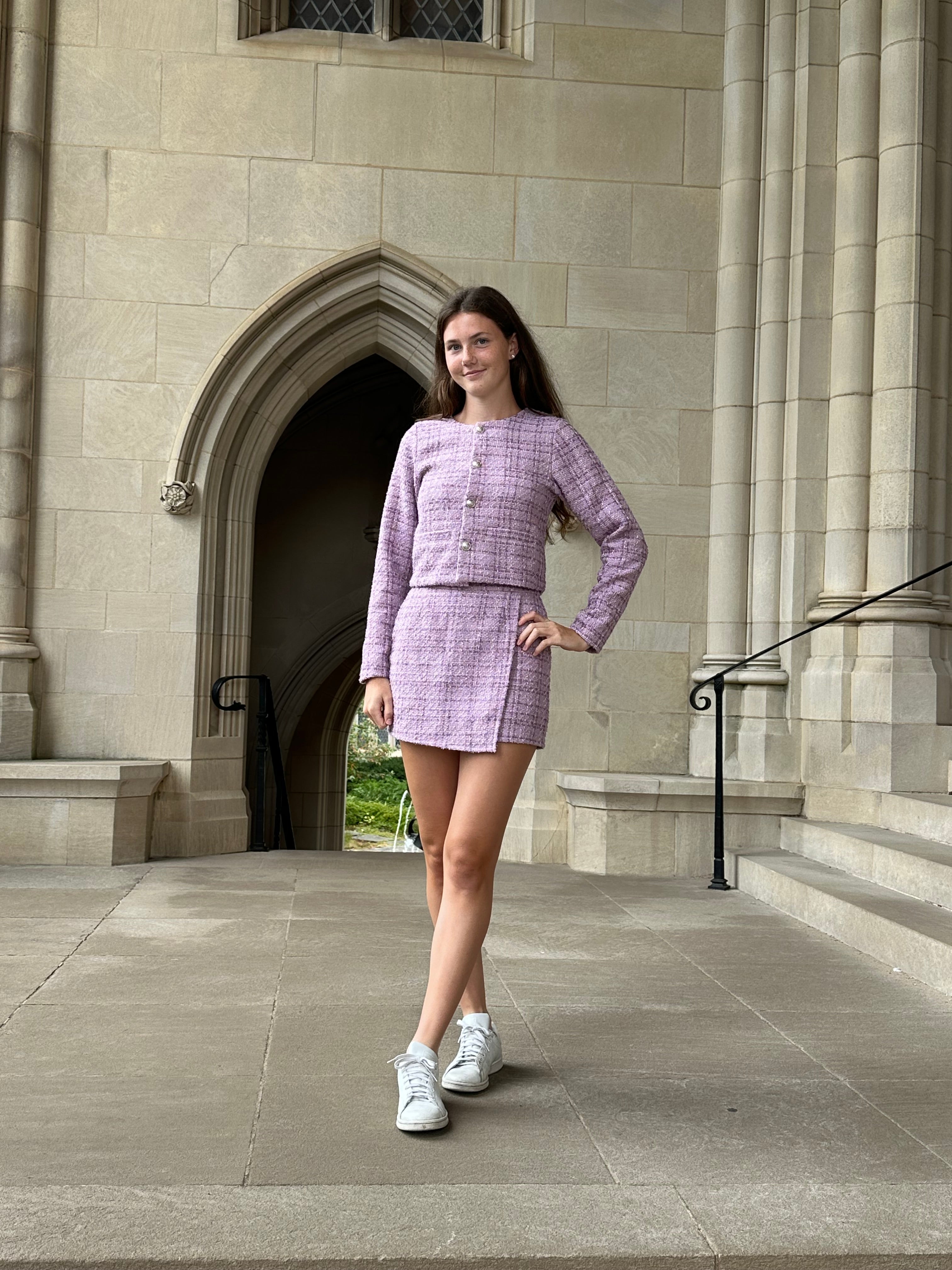 Aa Lavender Tweed Ruffle Skort