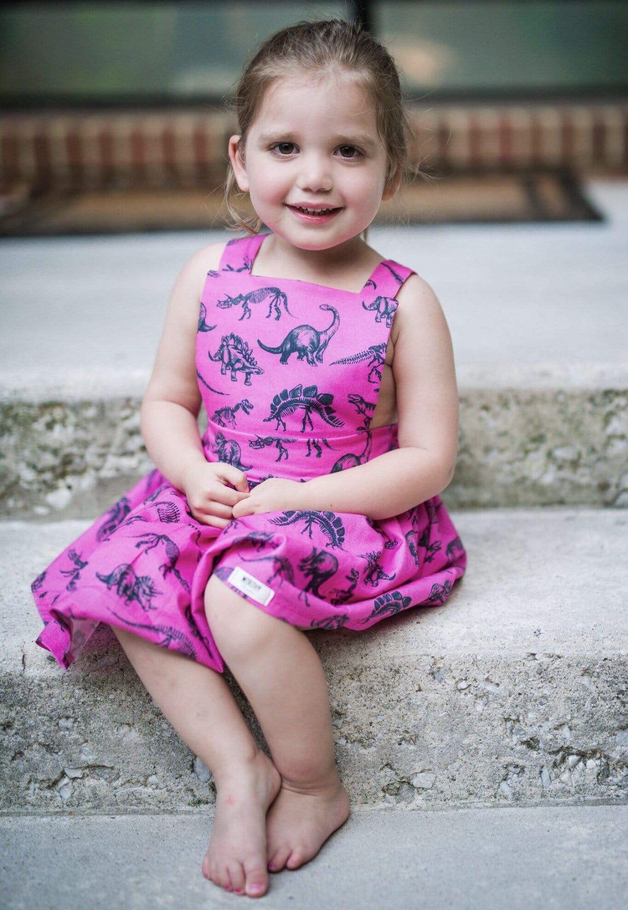 Baby Pinafore Dress In Dino