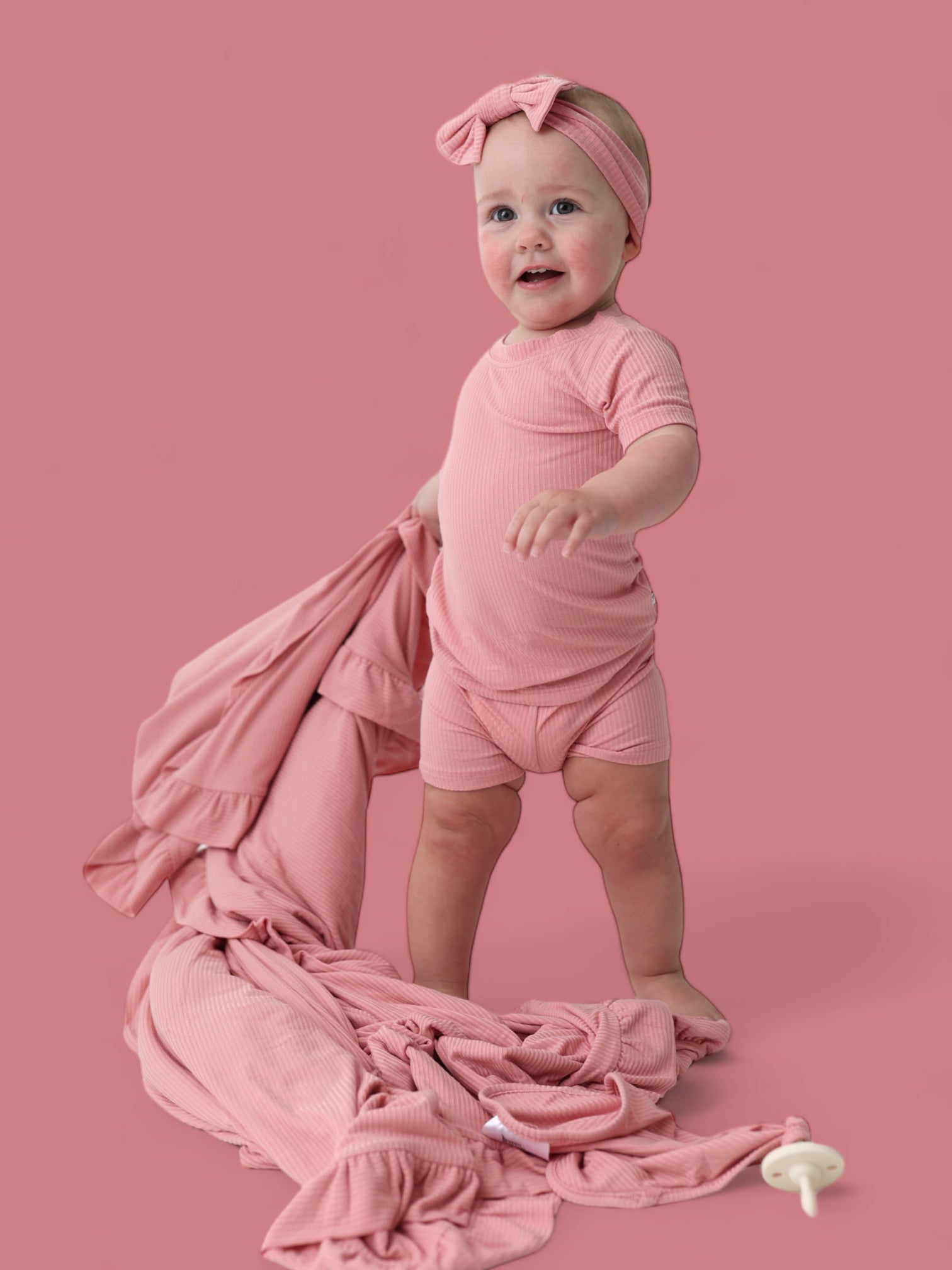 Mauve Rib Dream Short Set