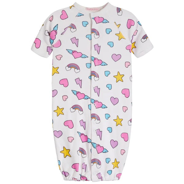 Baby Converter Gown - Rainbow Hearts