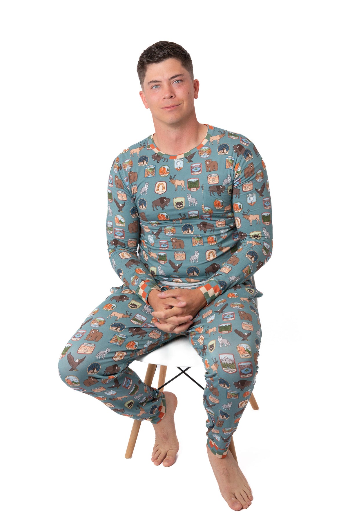Men’s My First Adventure National Parks 2-piece Pajama Set | Wildlife Sleepwear |