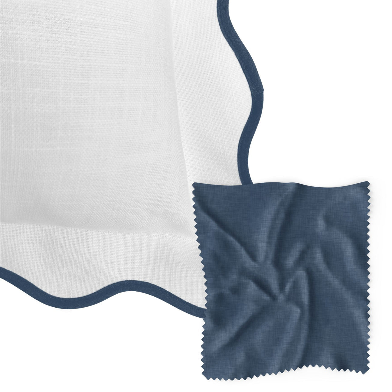 Laura Park Navy Scalloped Duvet Cover - King
