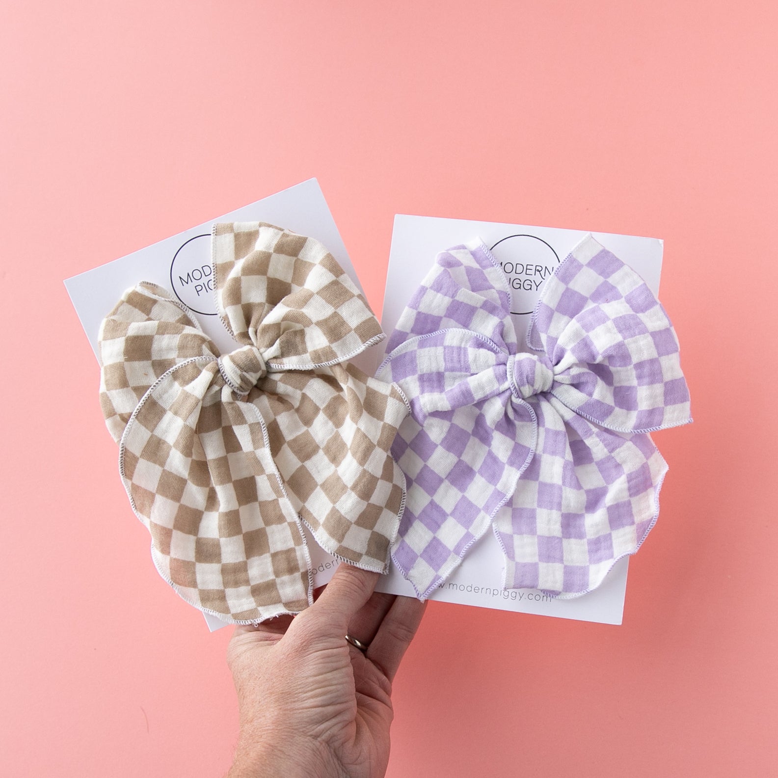 Checkerboard - Purple | Party Bow